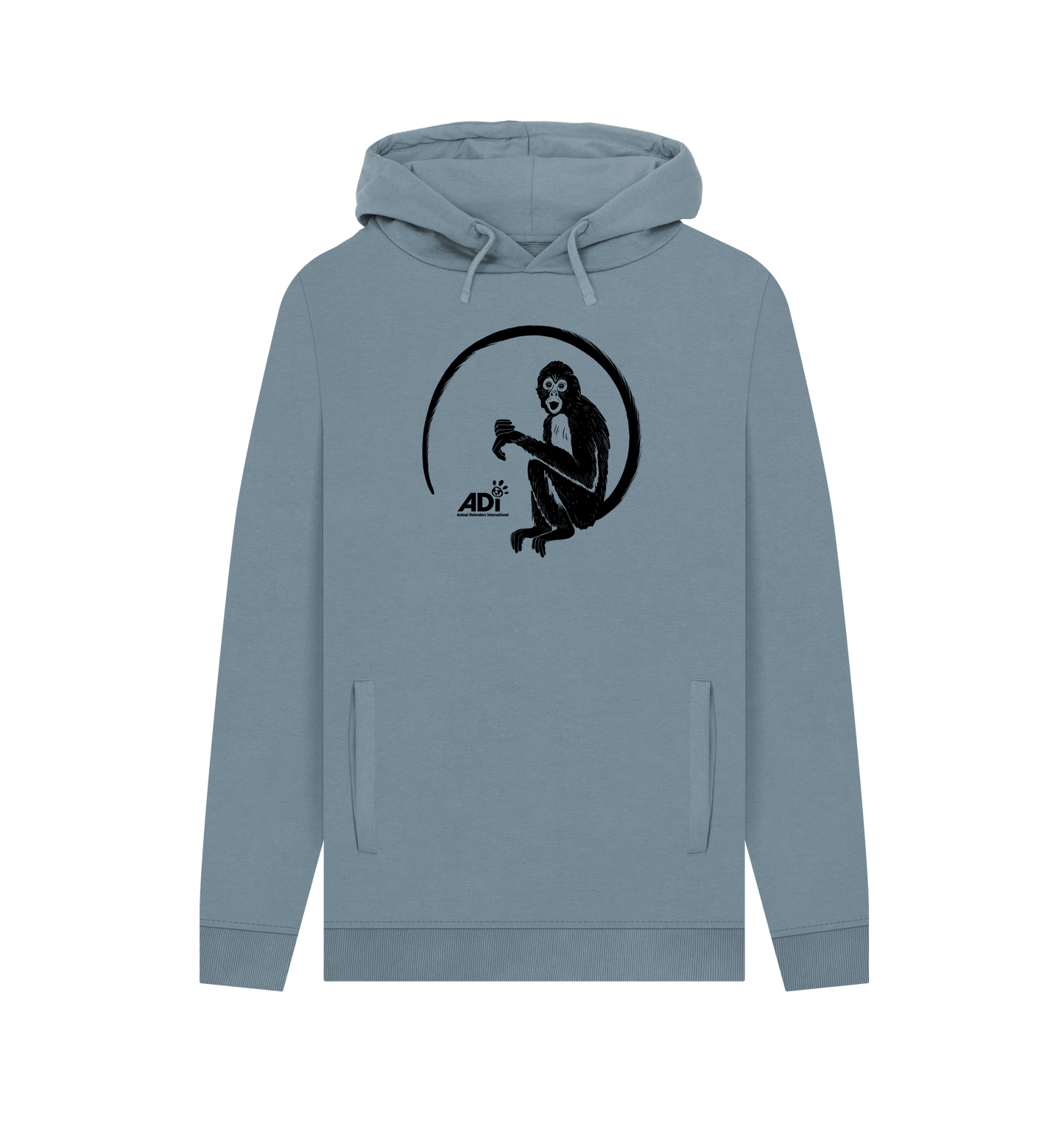 Stone Blue Printed Hoody Front