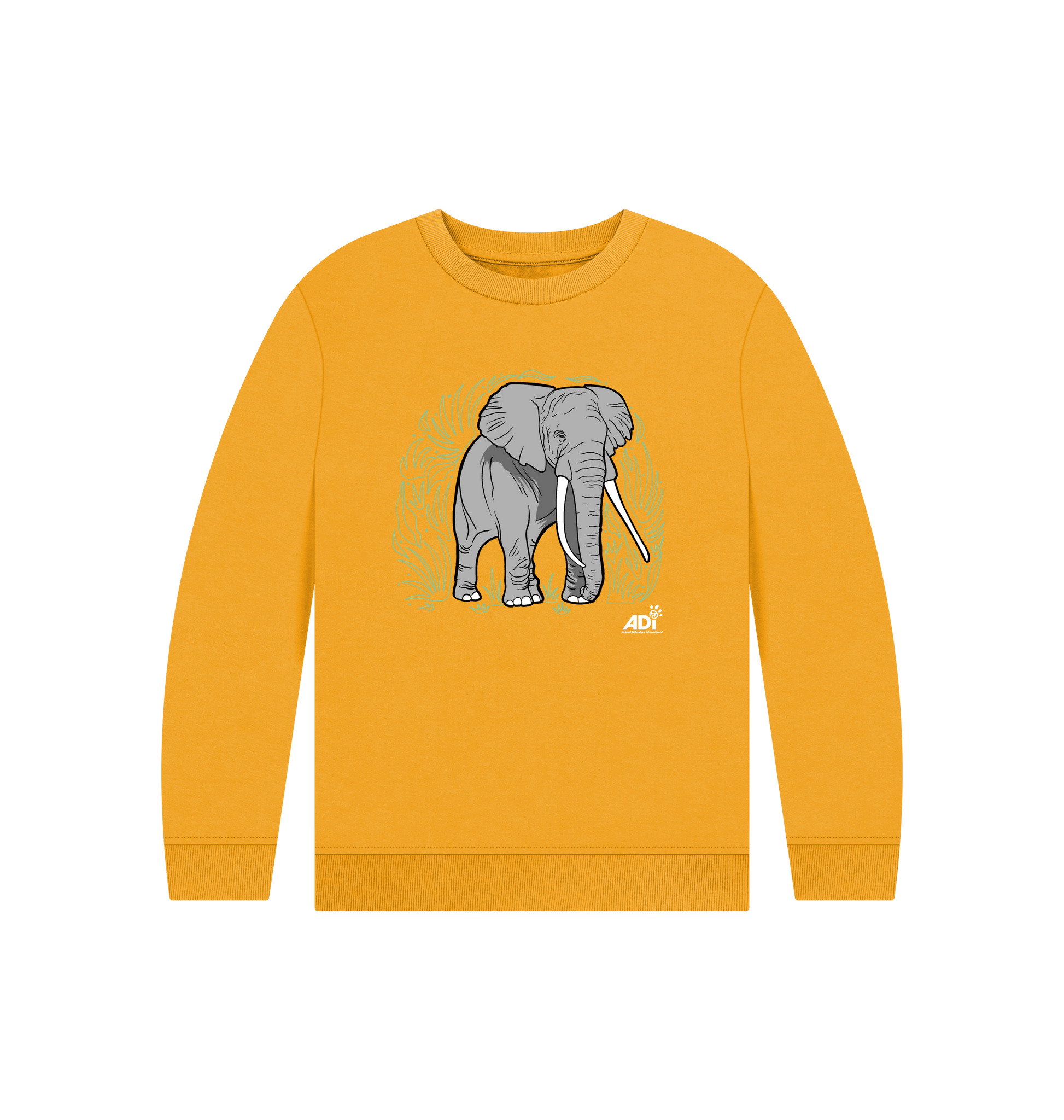 Mustard Printed Kids Jumper Front