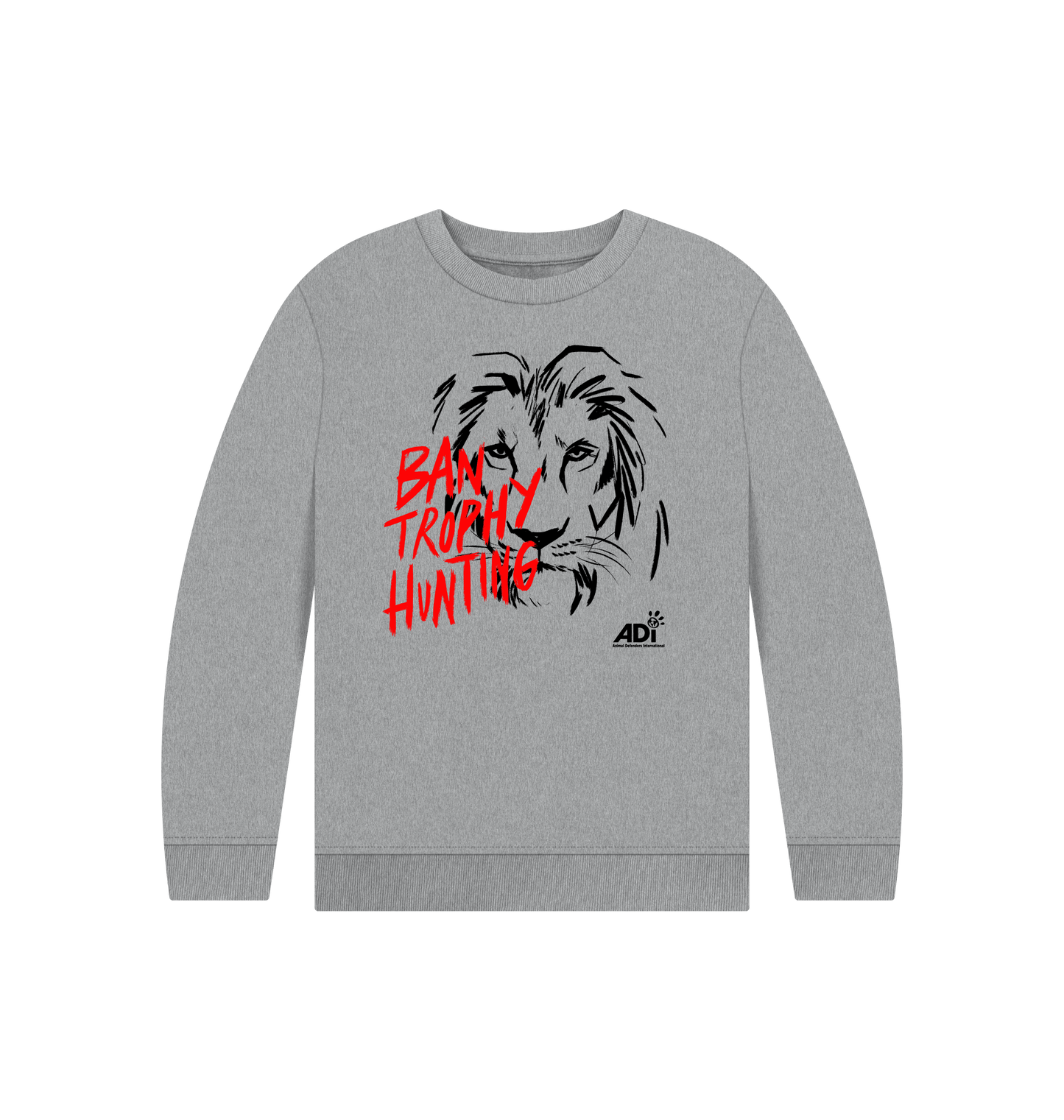 Athletic Grey Printed Kids Jumper Front