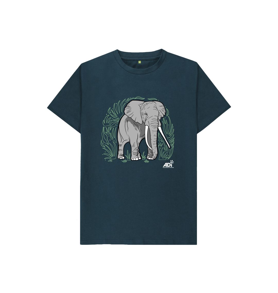Denim Blue Elephant Kids T-shirt
