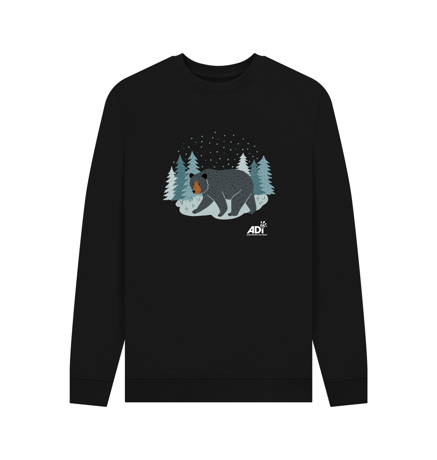 Black Printed Sweater Front