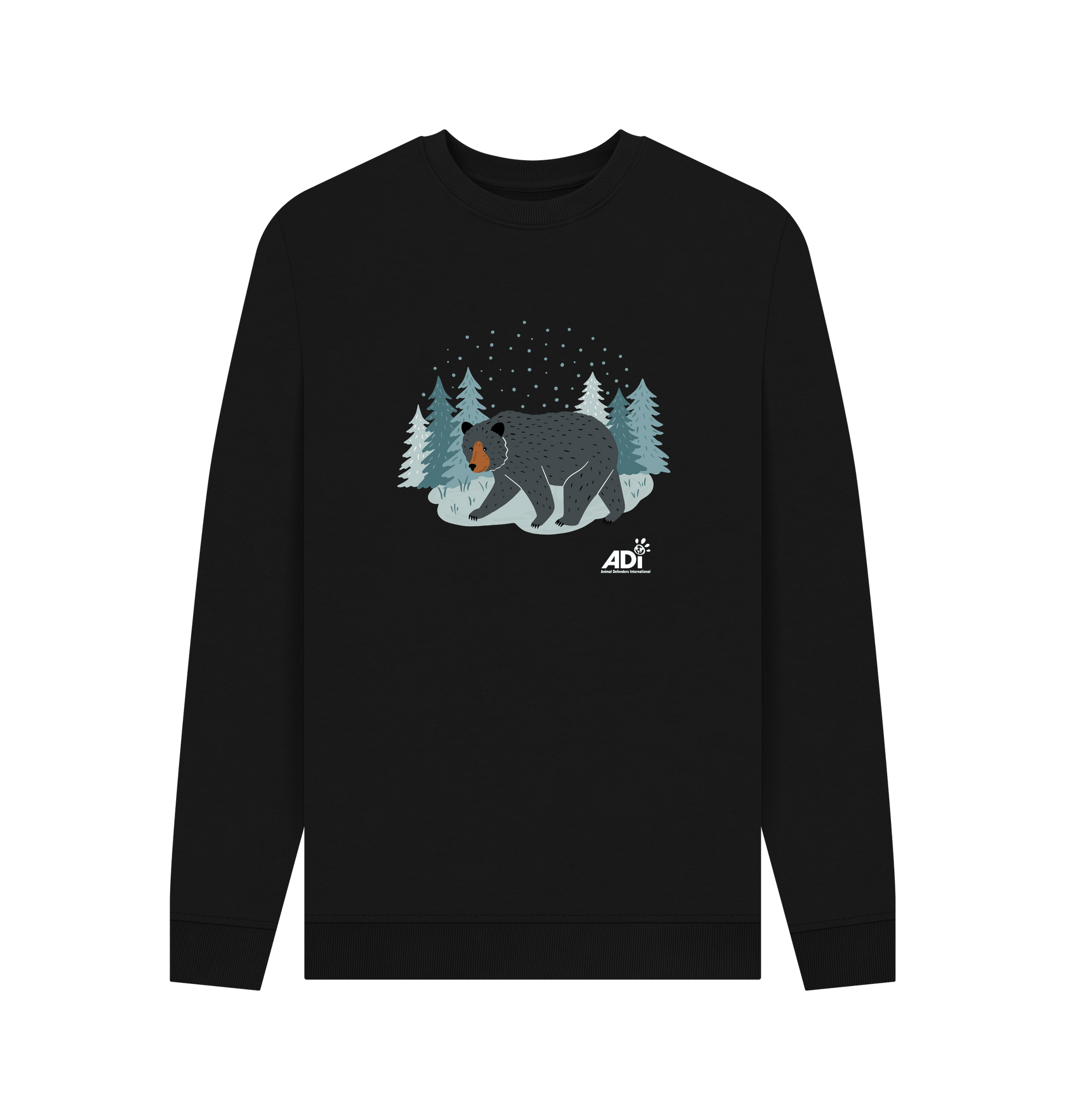 Black Printed Sweater Front