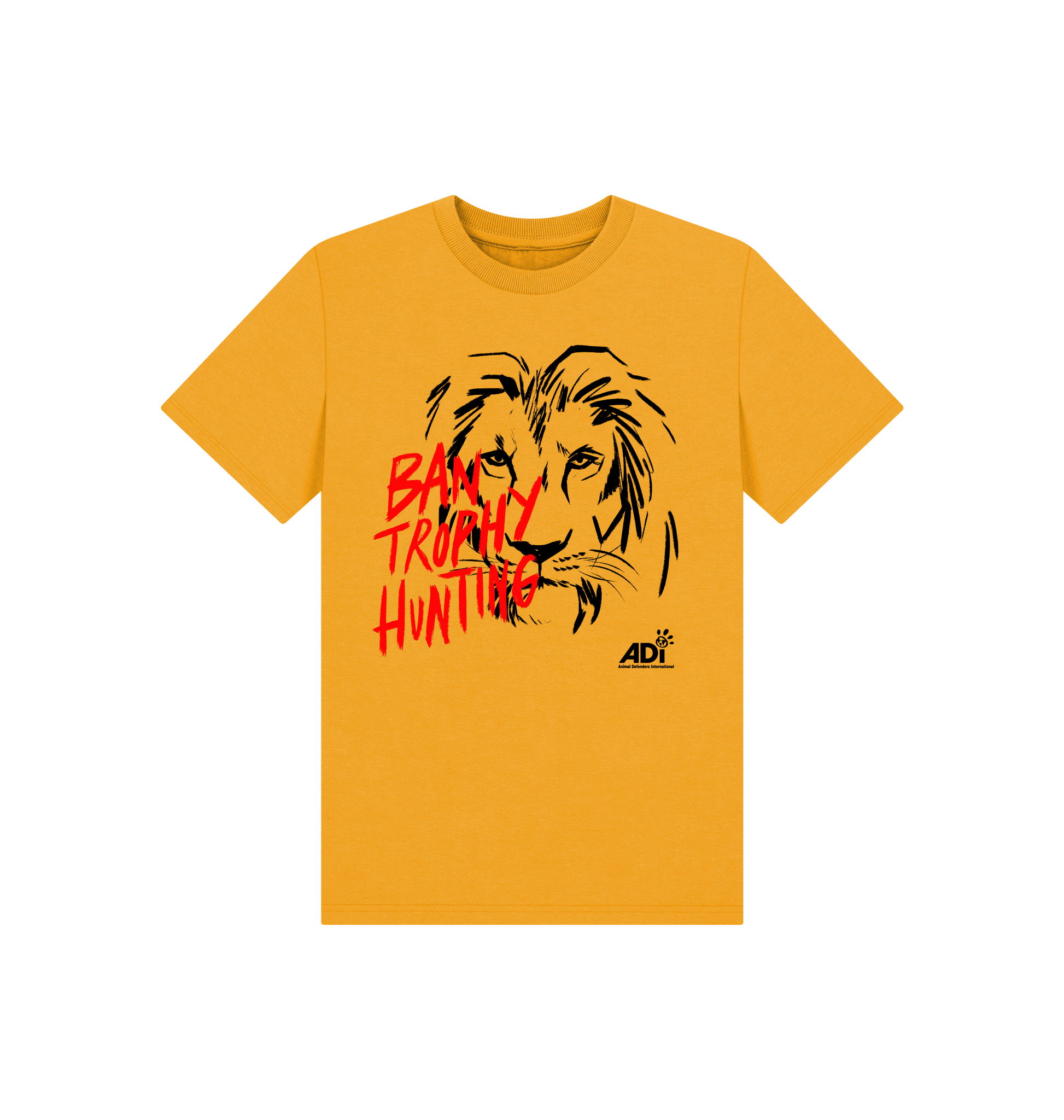 Mustard Printed Kids T-Shirt Front