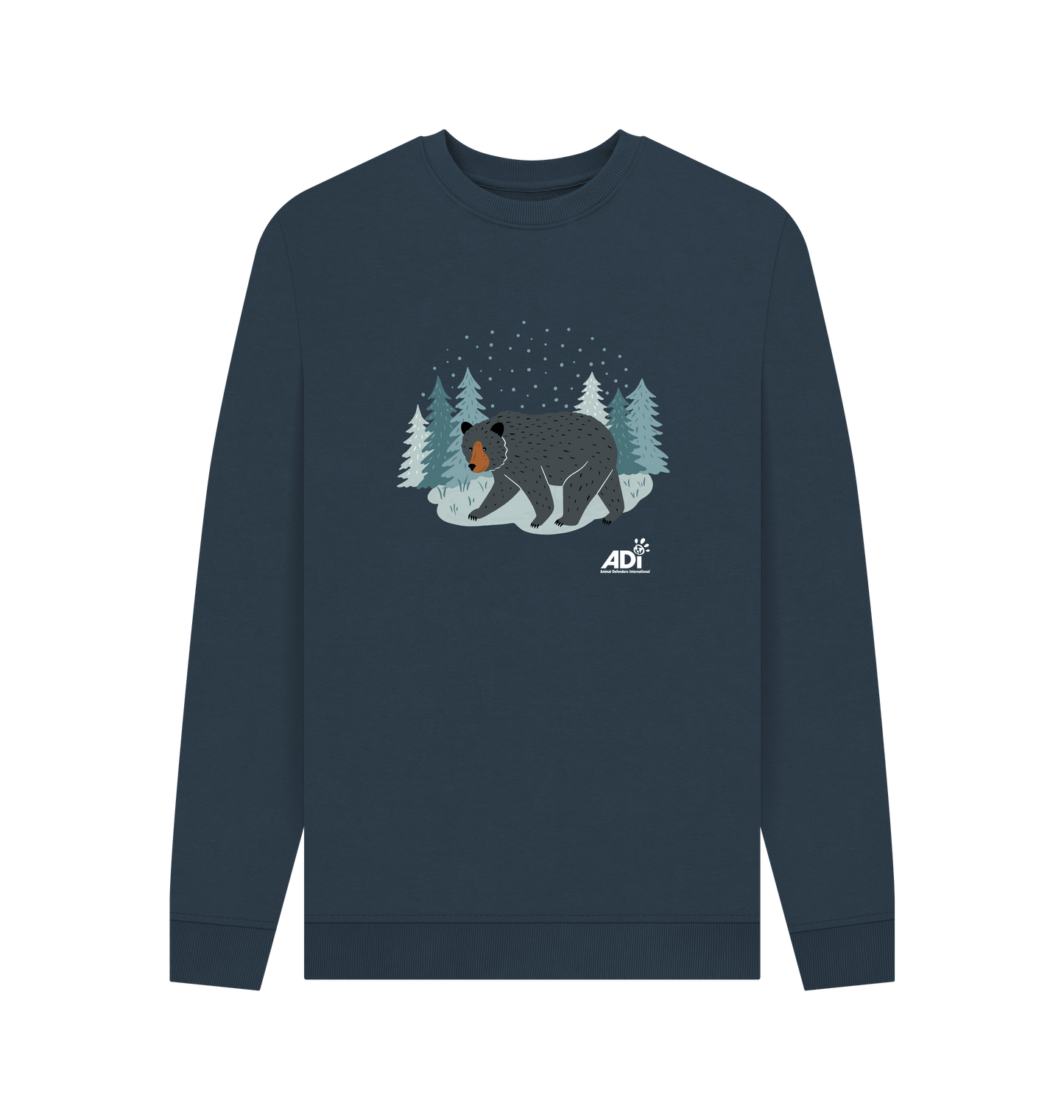 Navy Blue Printed Sweater Front