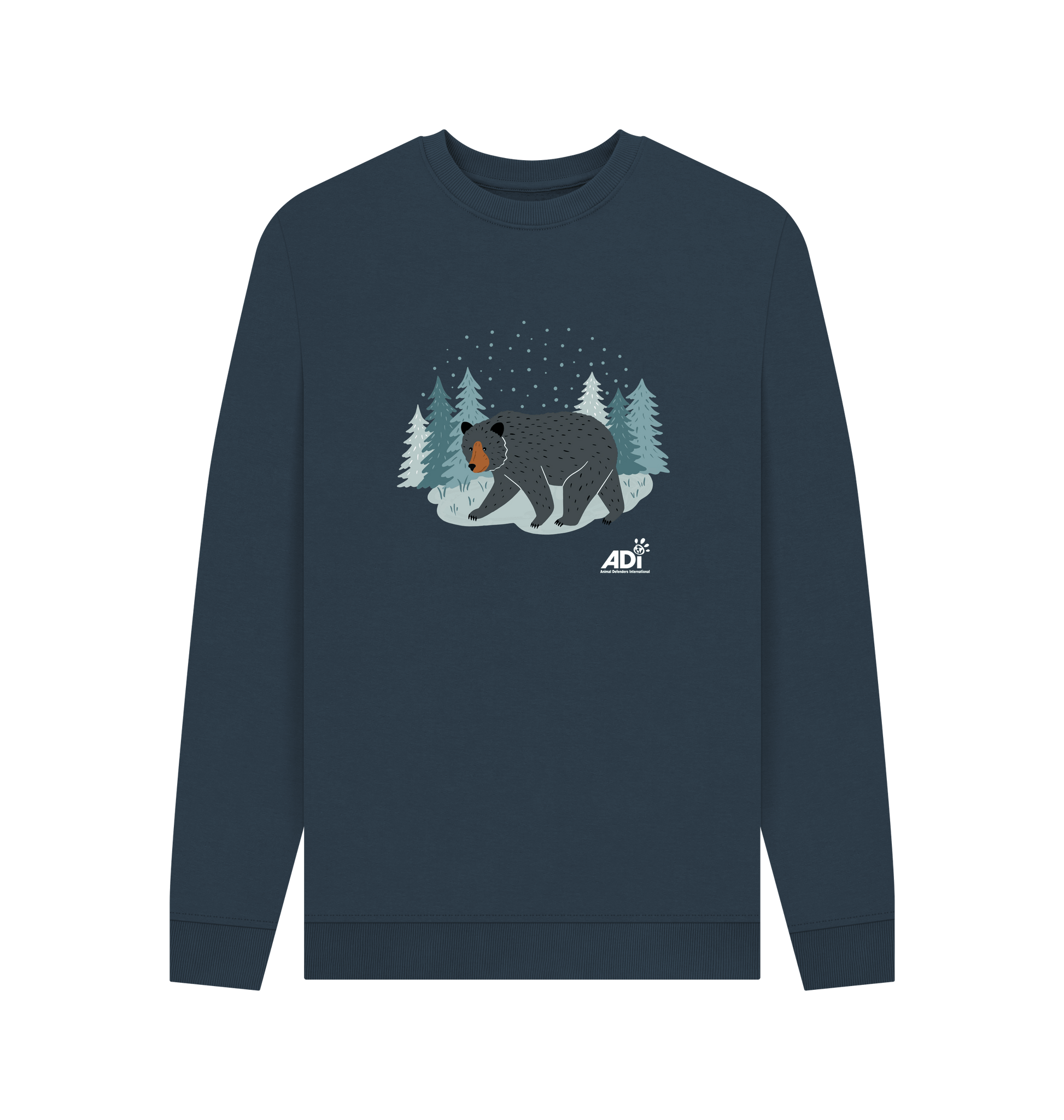 Navy Blue Printed Sweater Front