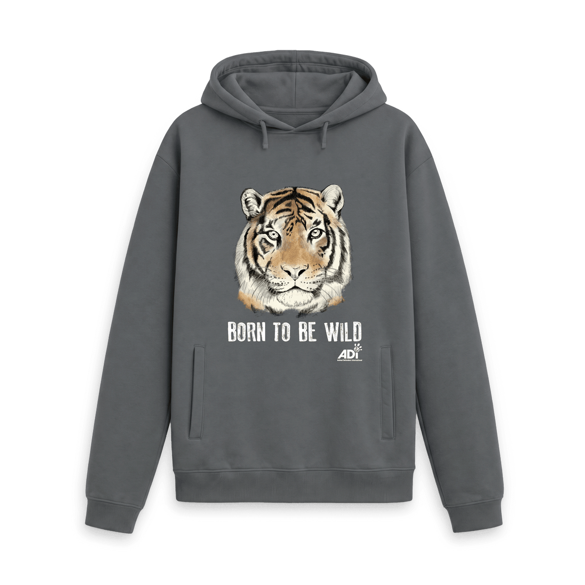 Slate Grey Printed Hoody Front