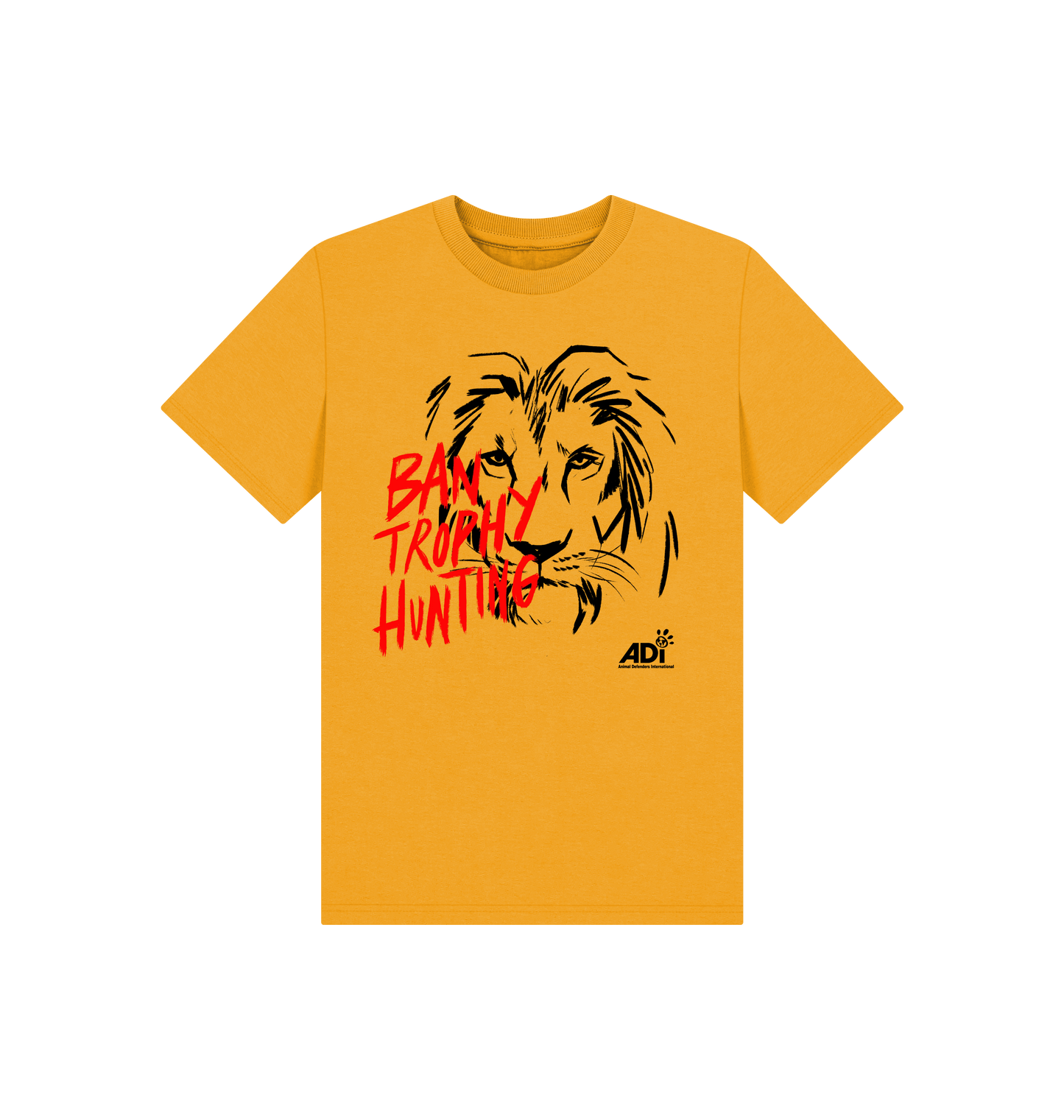 Mustard Printed Kids T-Shirt Front