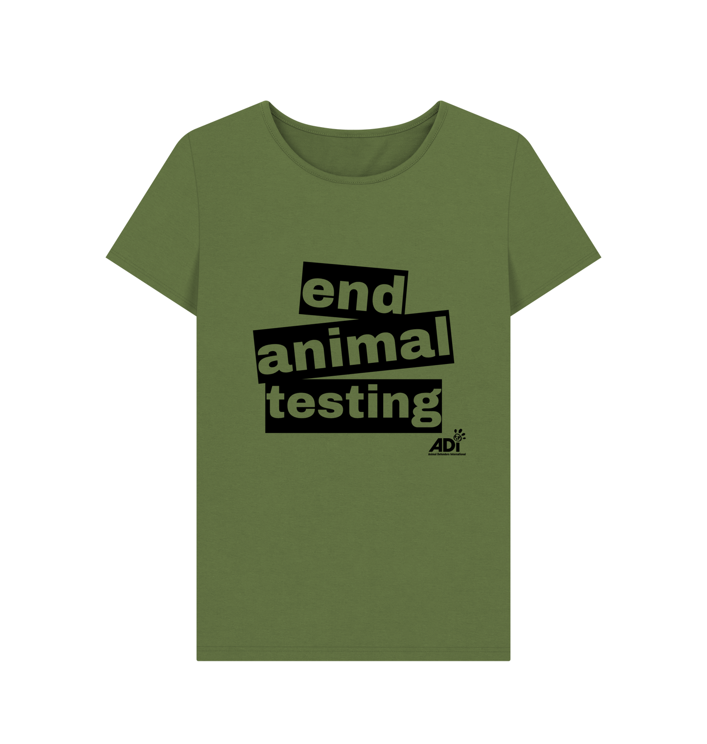 Khaki Printed T-shirt Front