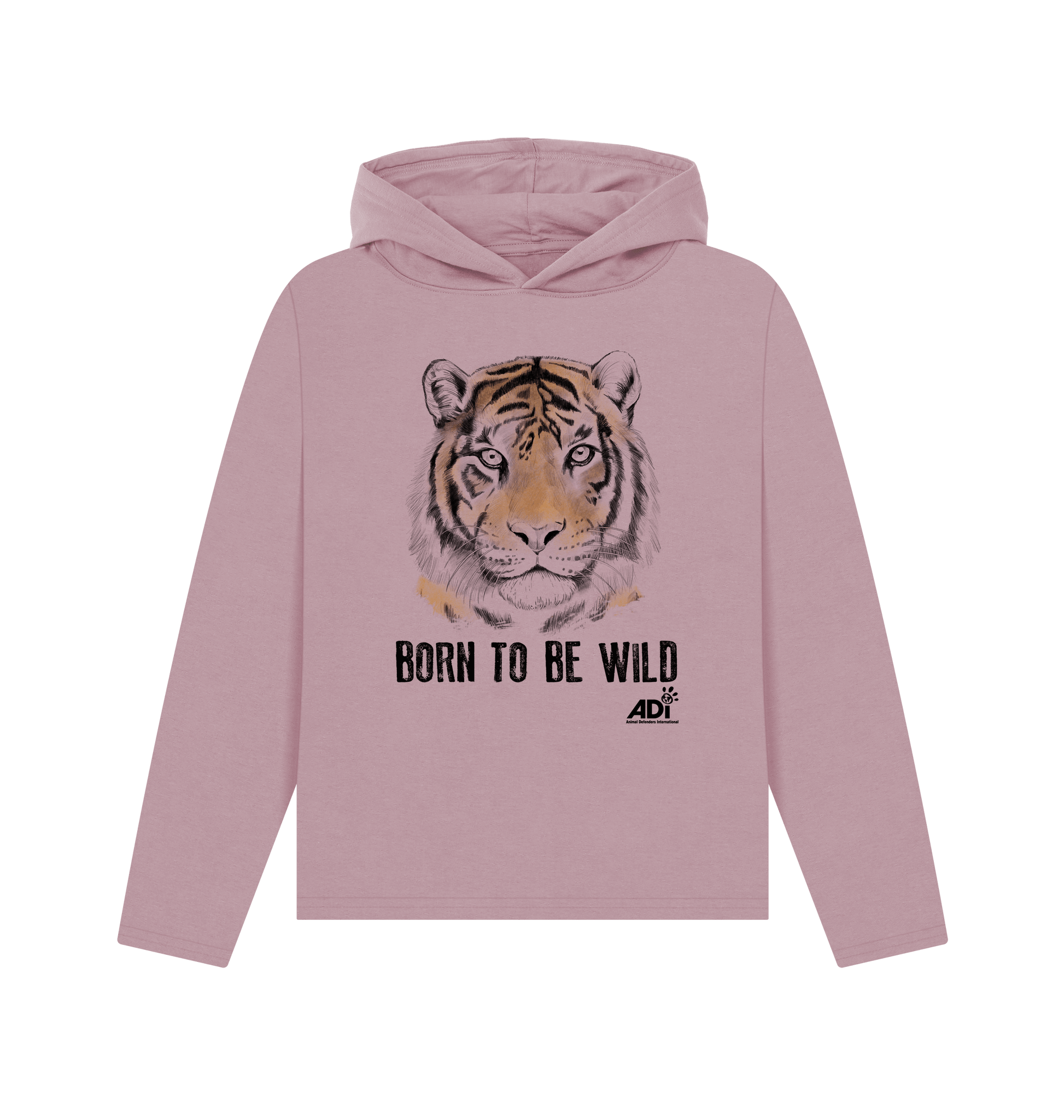 Mauve Printed Hoody Front