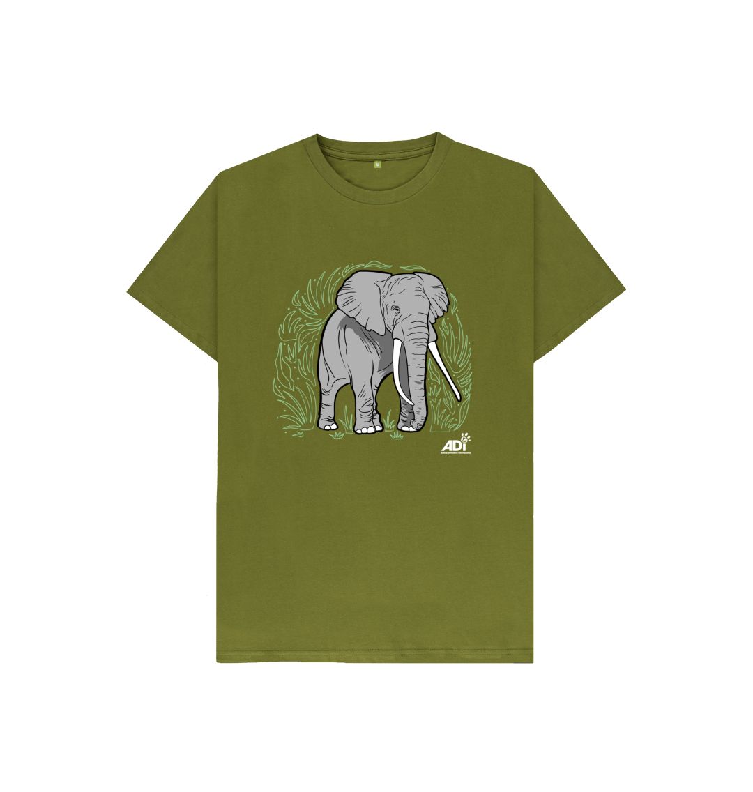 Moss Green Elephant Kids T-shirt