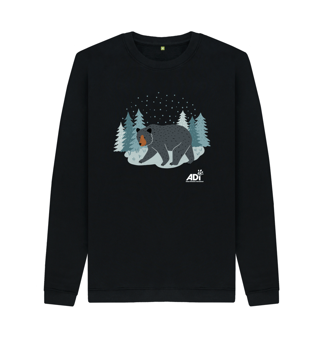 Black Winter Bear Men\u2019s Sweatshirt