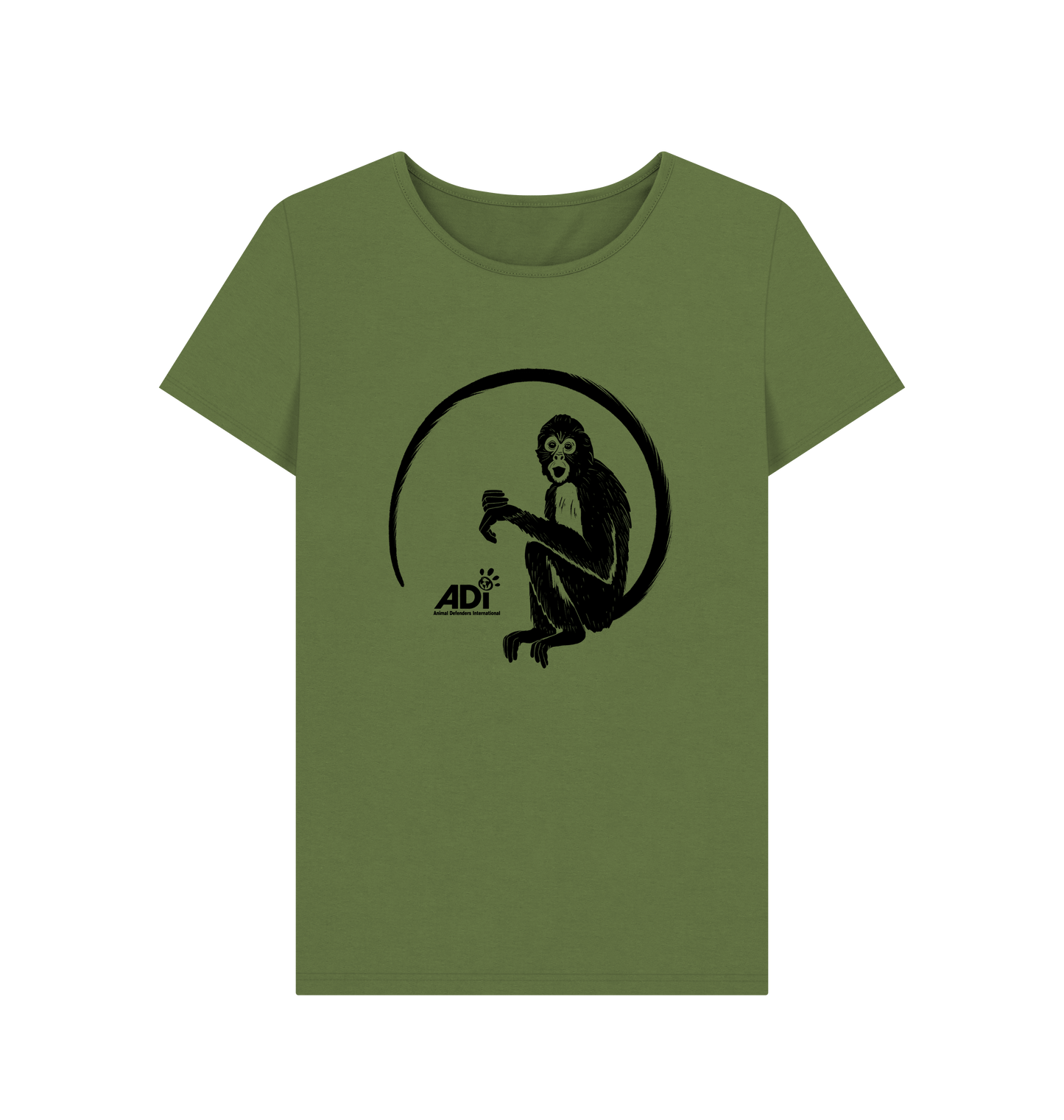 Khaki Printed T-shirt Front