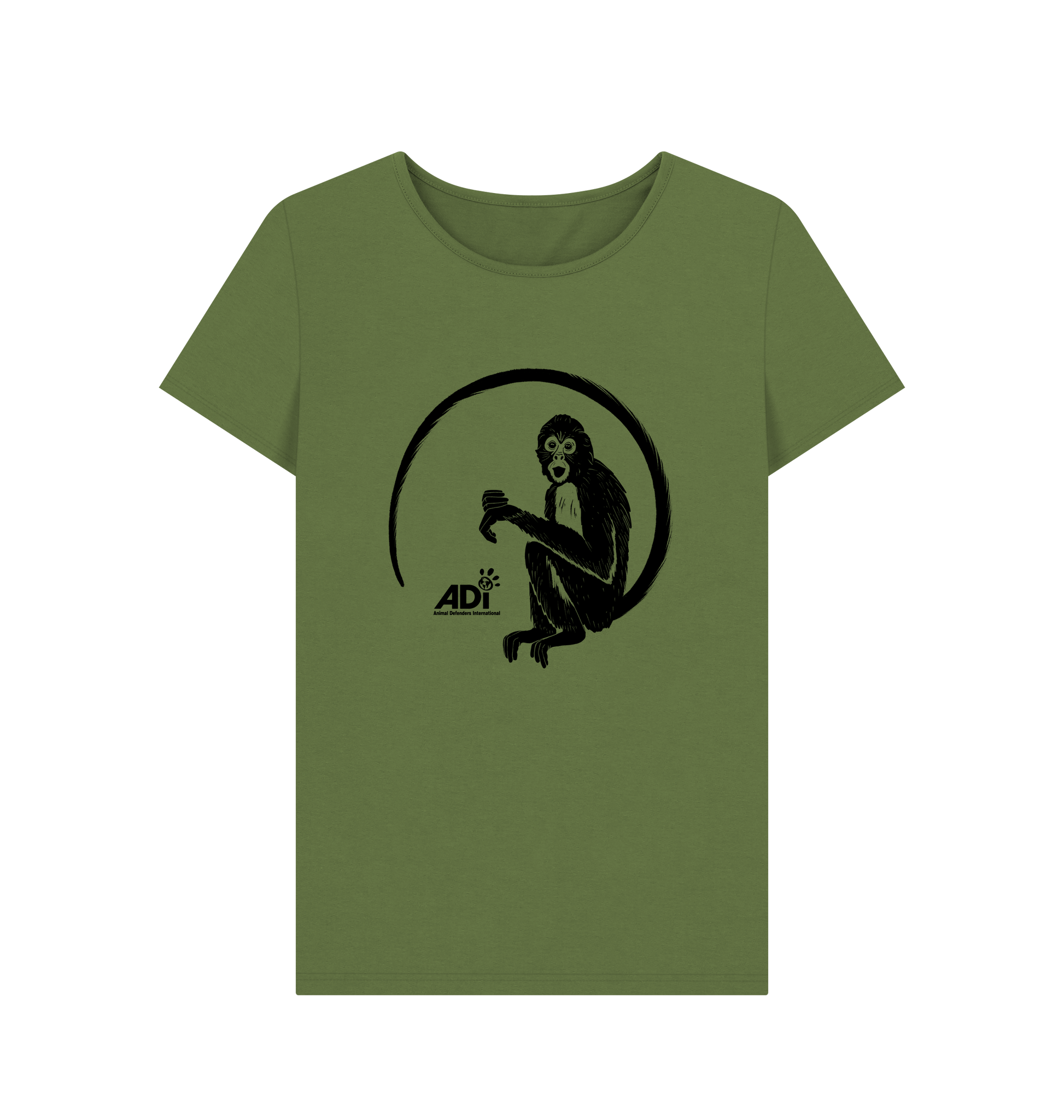 Khaki Printed T-shirt Front