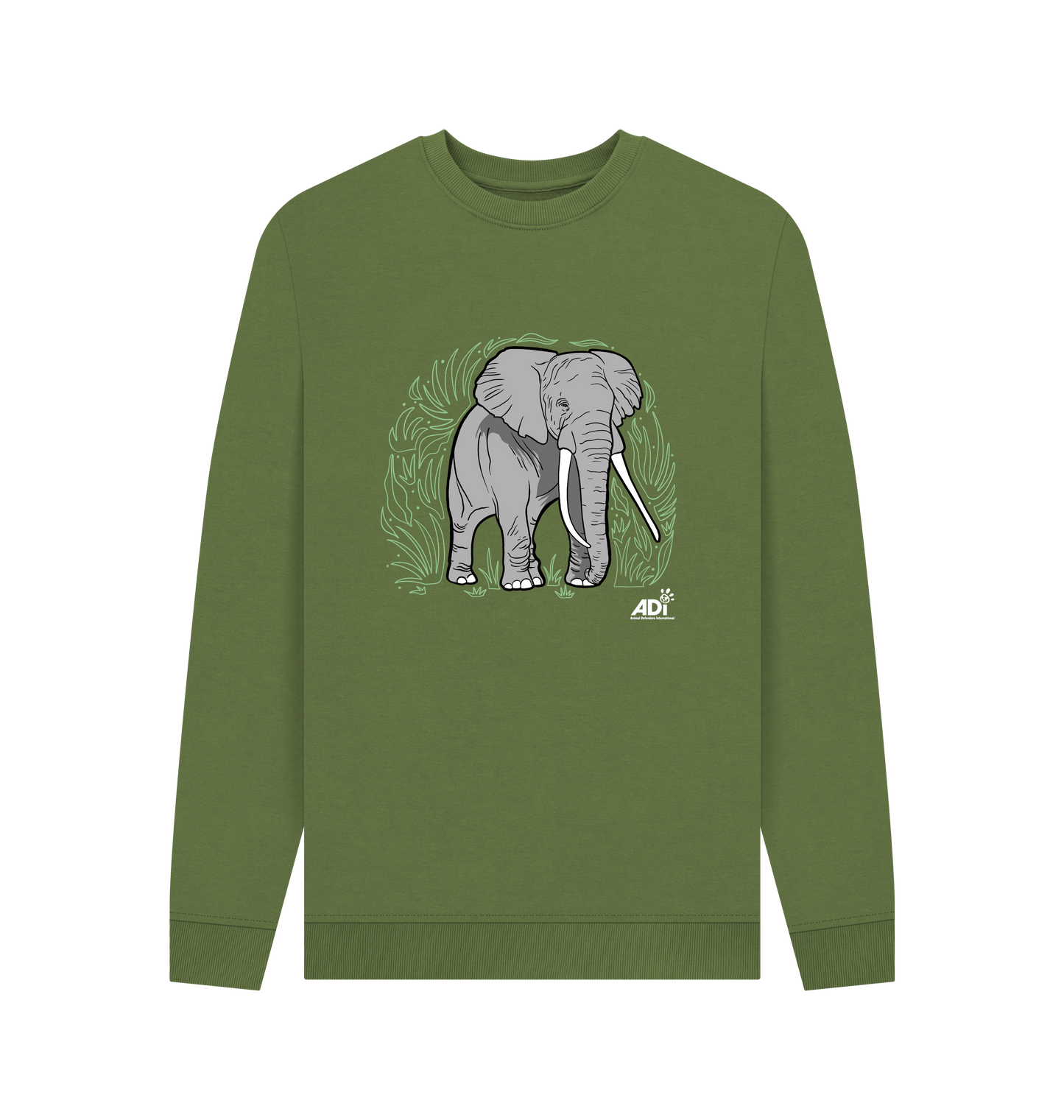 Khaki Printed Sweater Front