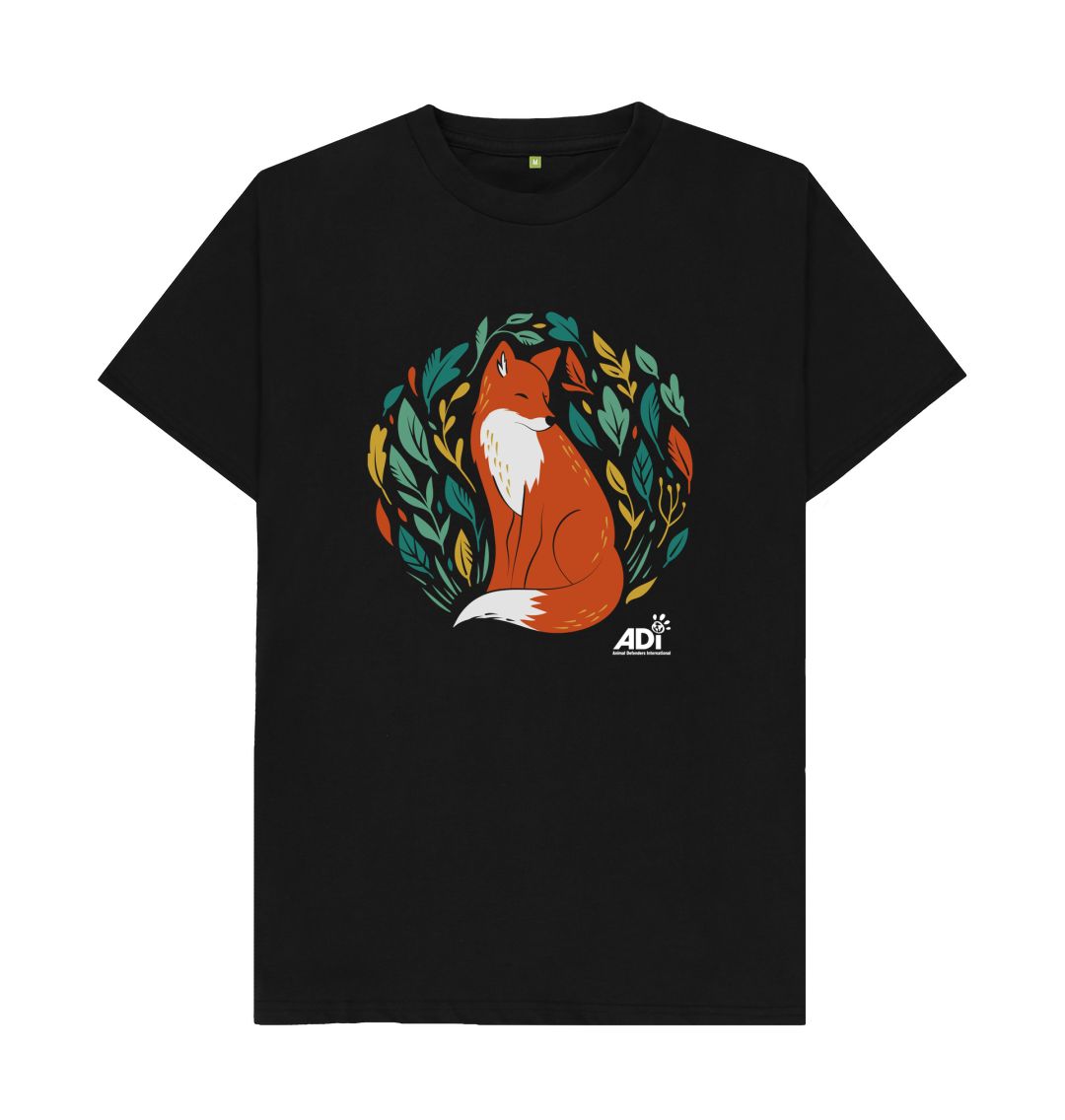 Black Autumn Fox Men\u2019s T-shirt