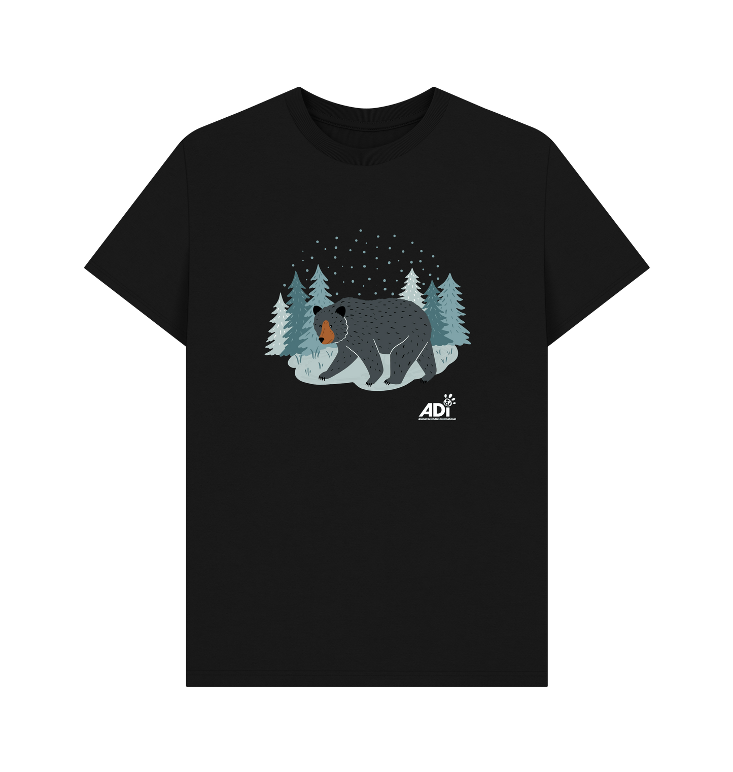 Black Printed T-shirt Front