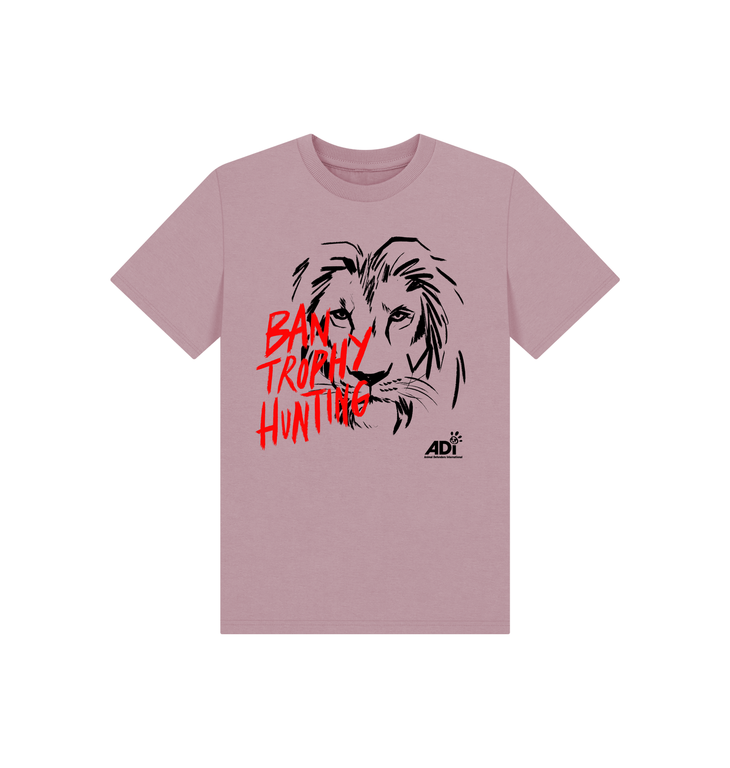 Mauve Printed Kids T-Shirt Front