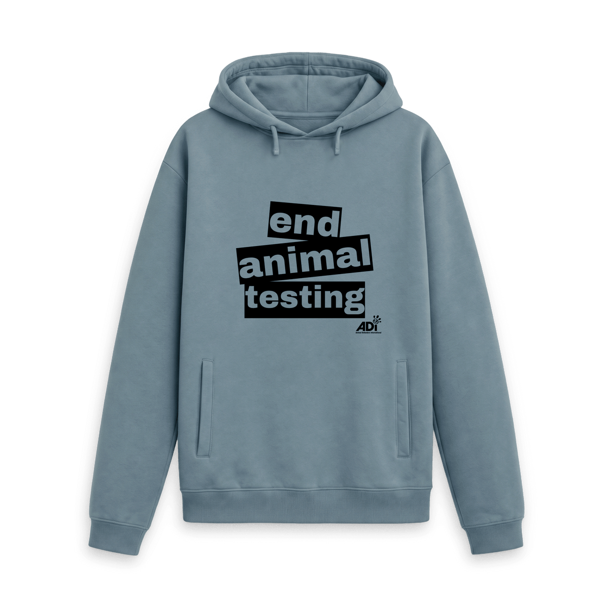 Stone Blue Printed Hoody Front