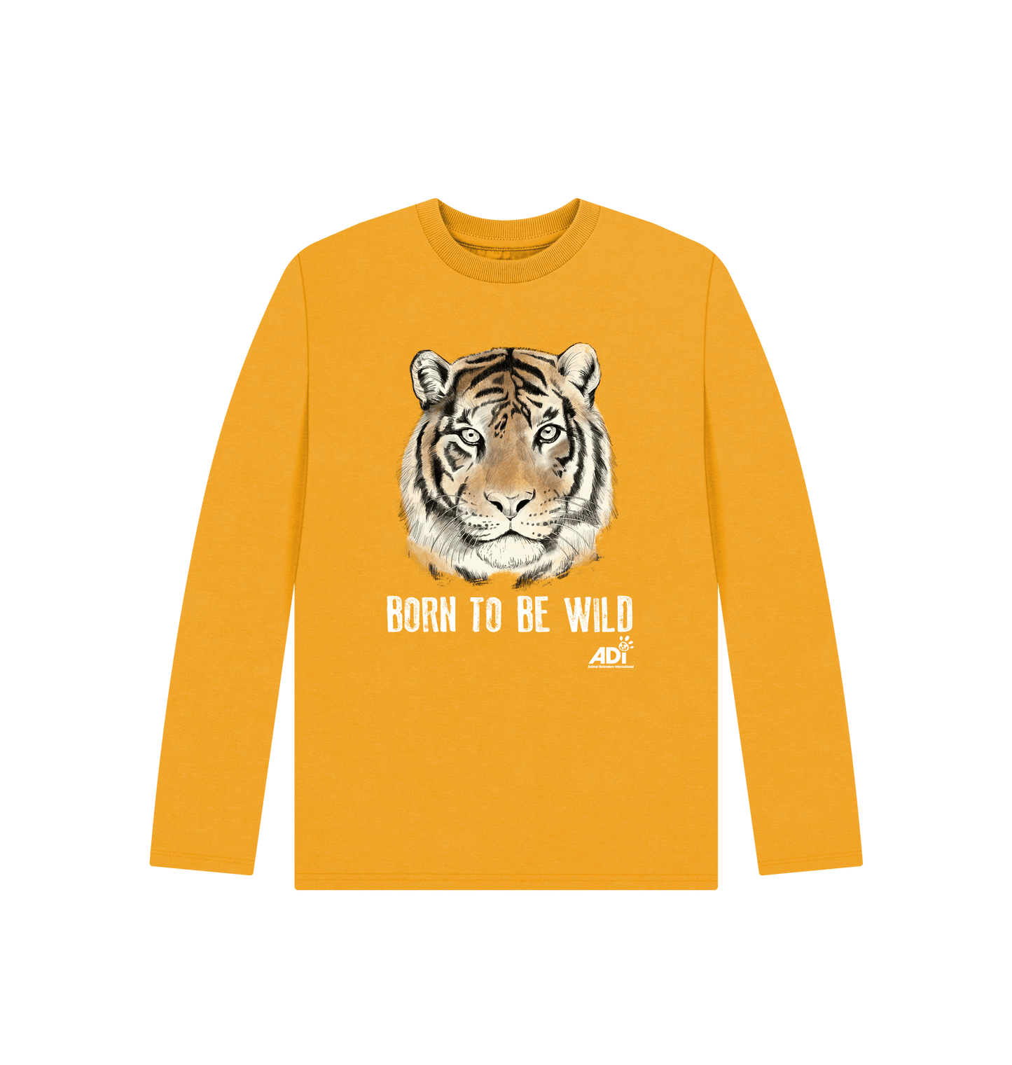 Mustard Printed Kids T-Shirt Front