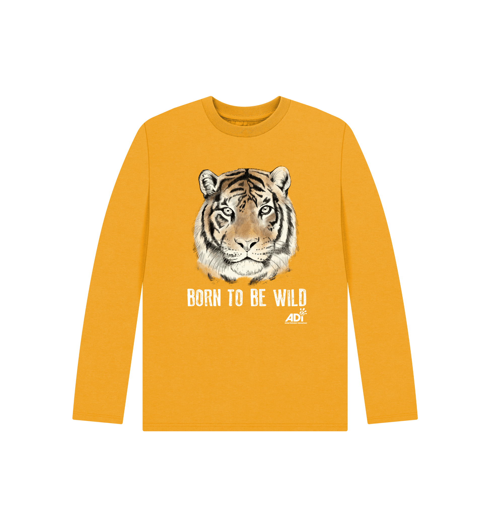 Mustard Printed Kids T-Shirt Front