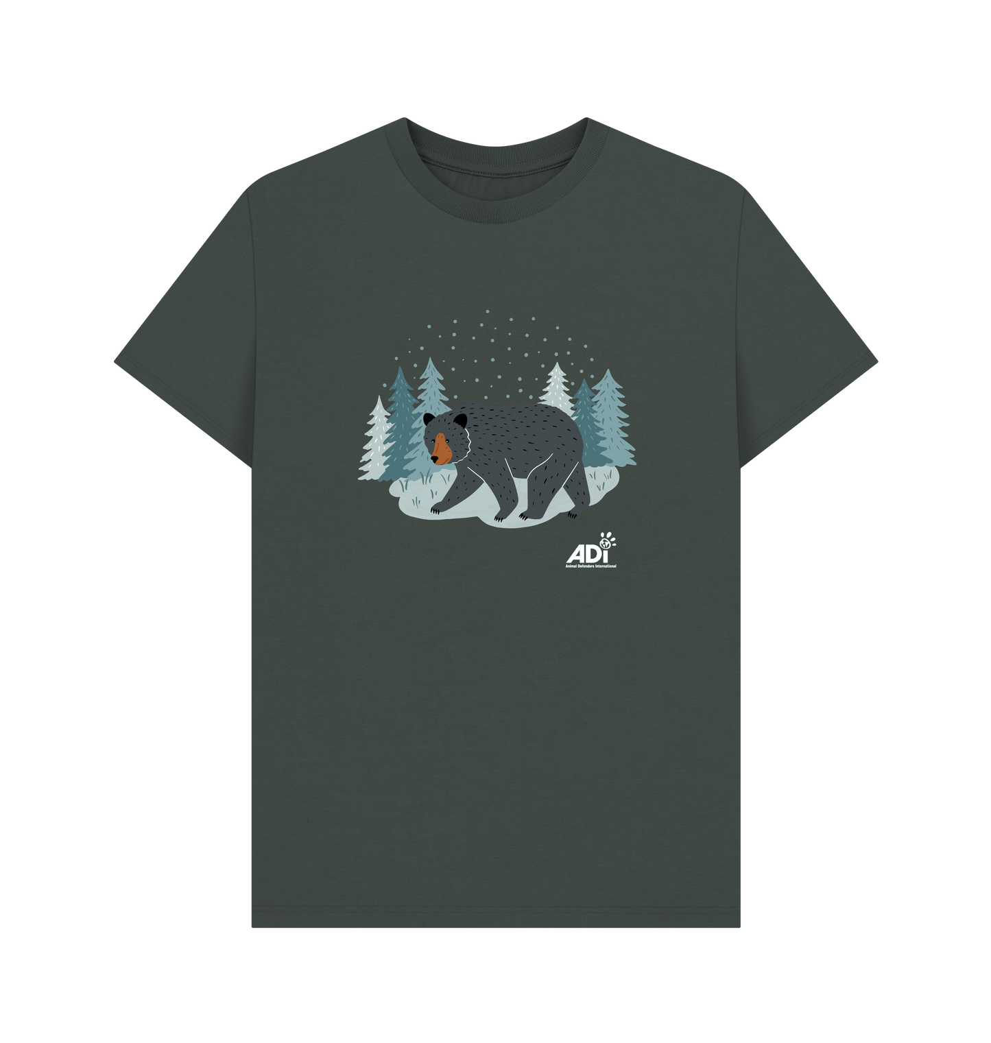 Dark Grey Printed T-shirt Front