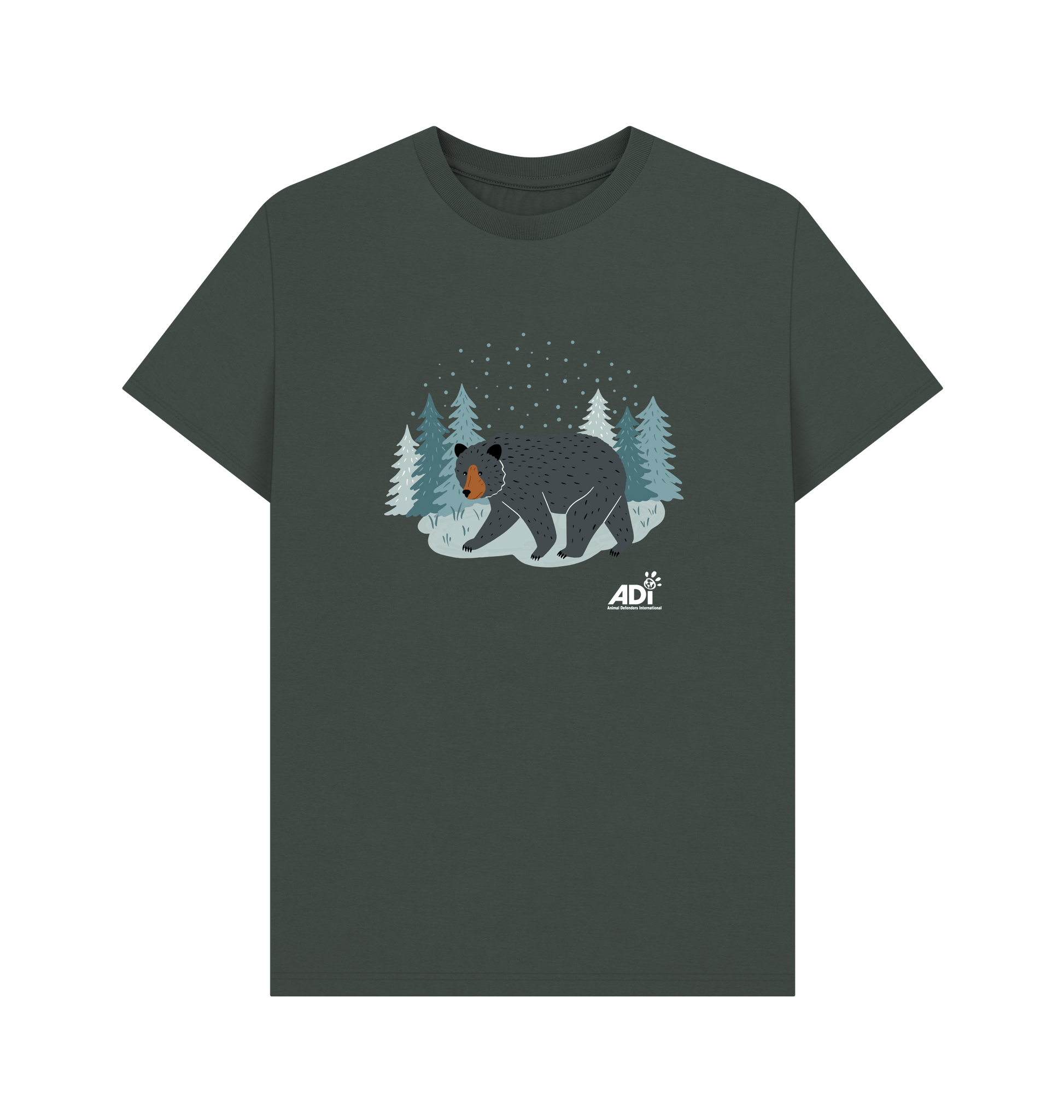 Dark Grey Printed T-shirt Front