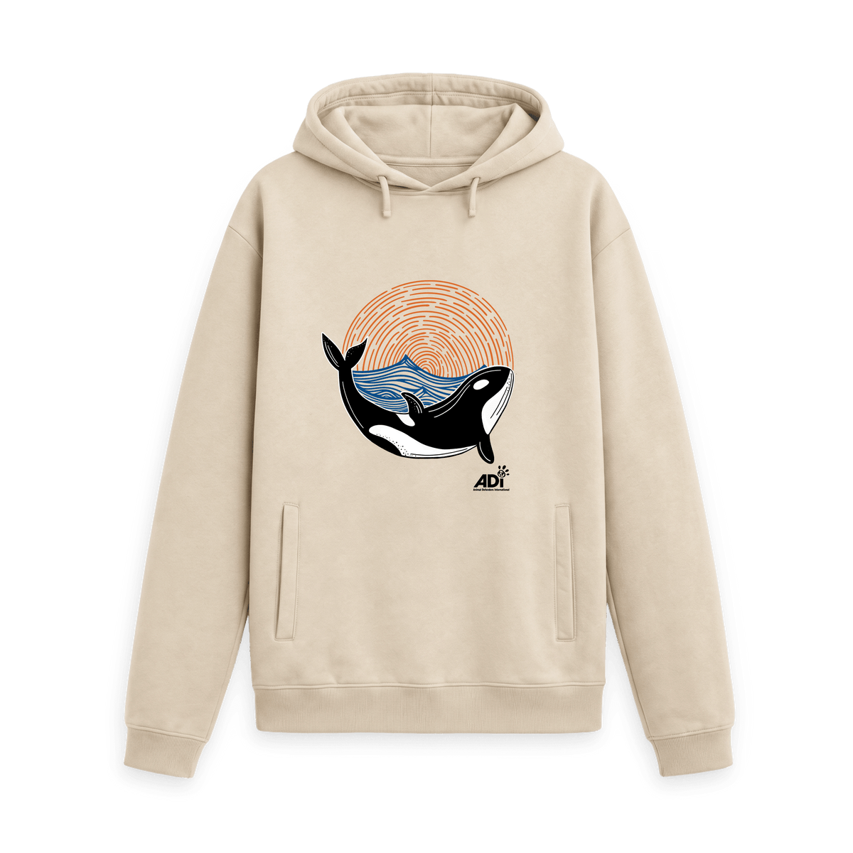 Oat Printed Hoody Front