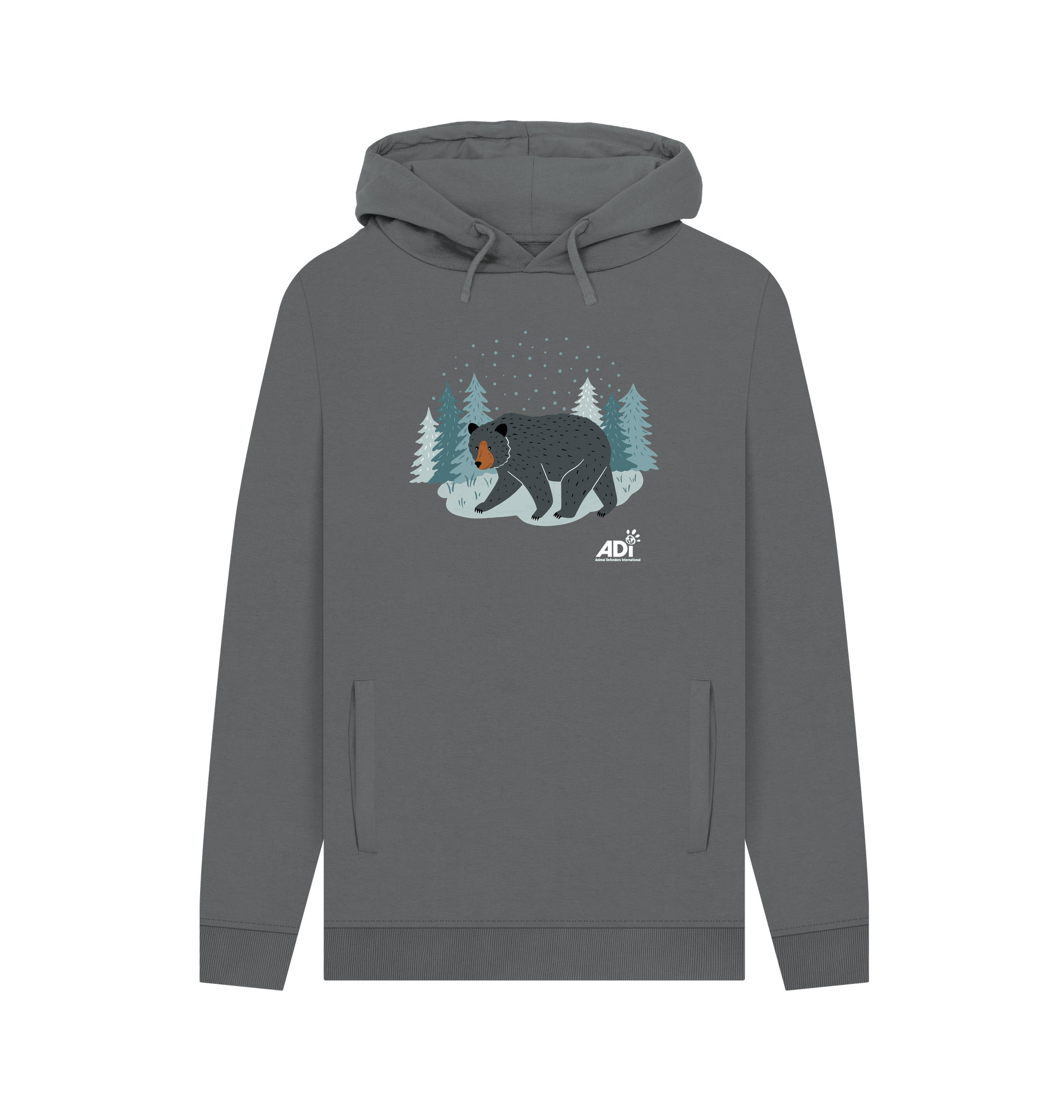 Slate Grey Printed Hoody Front