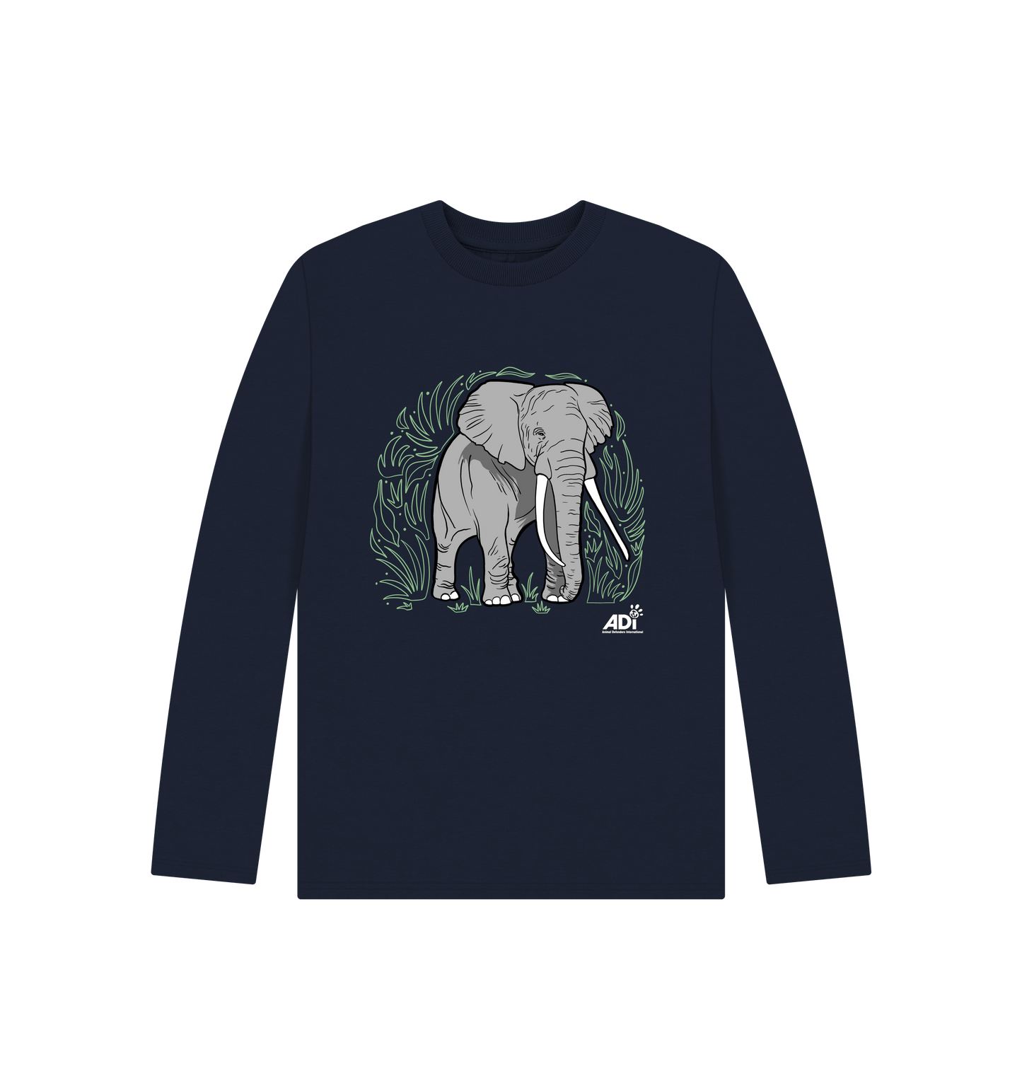 Navy Blue Printed Kids T-Shirt Front