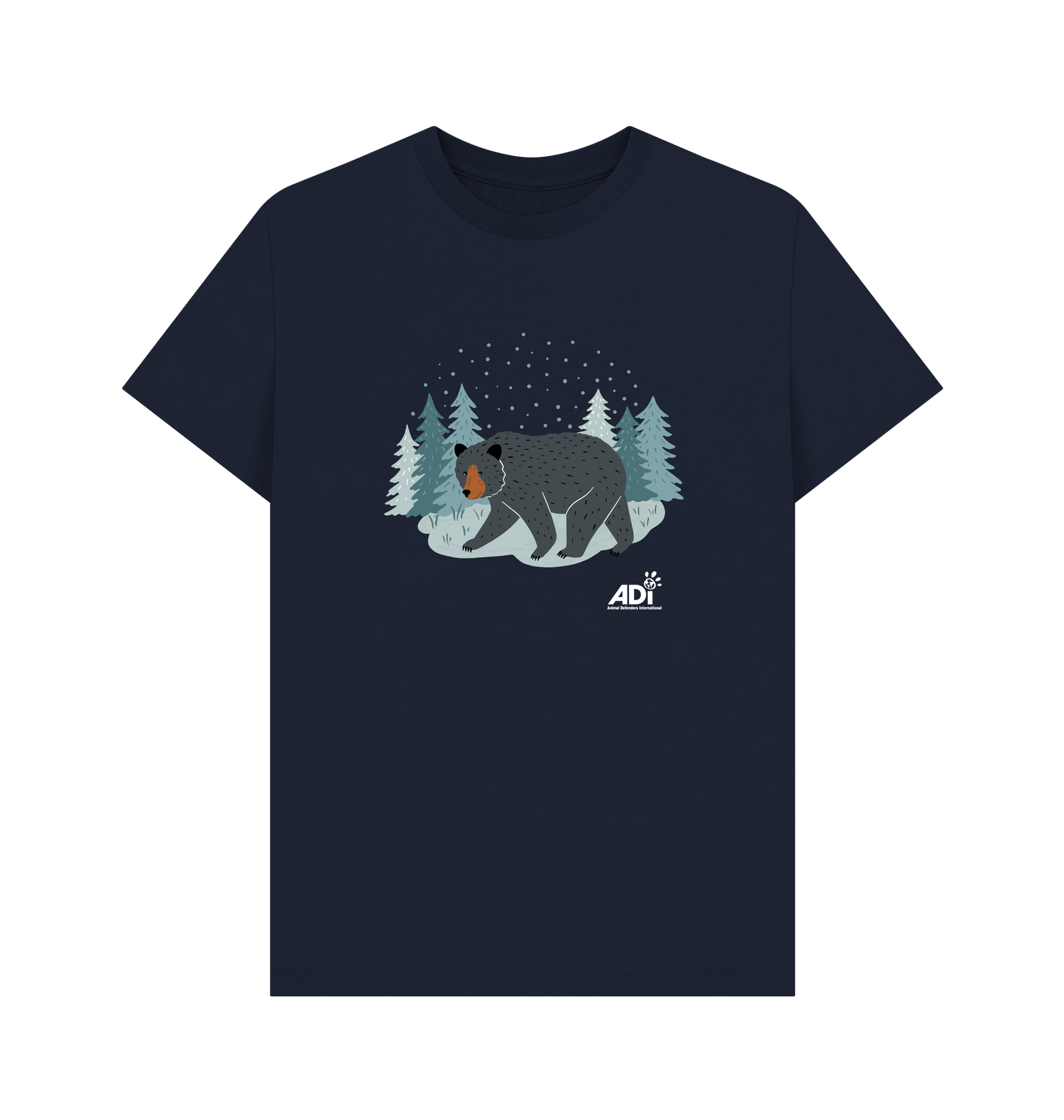 Navy Blue Printed T-shirt Front