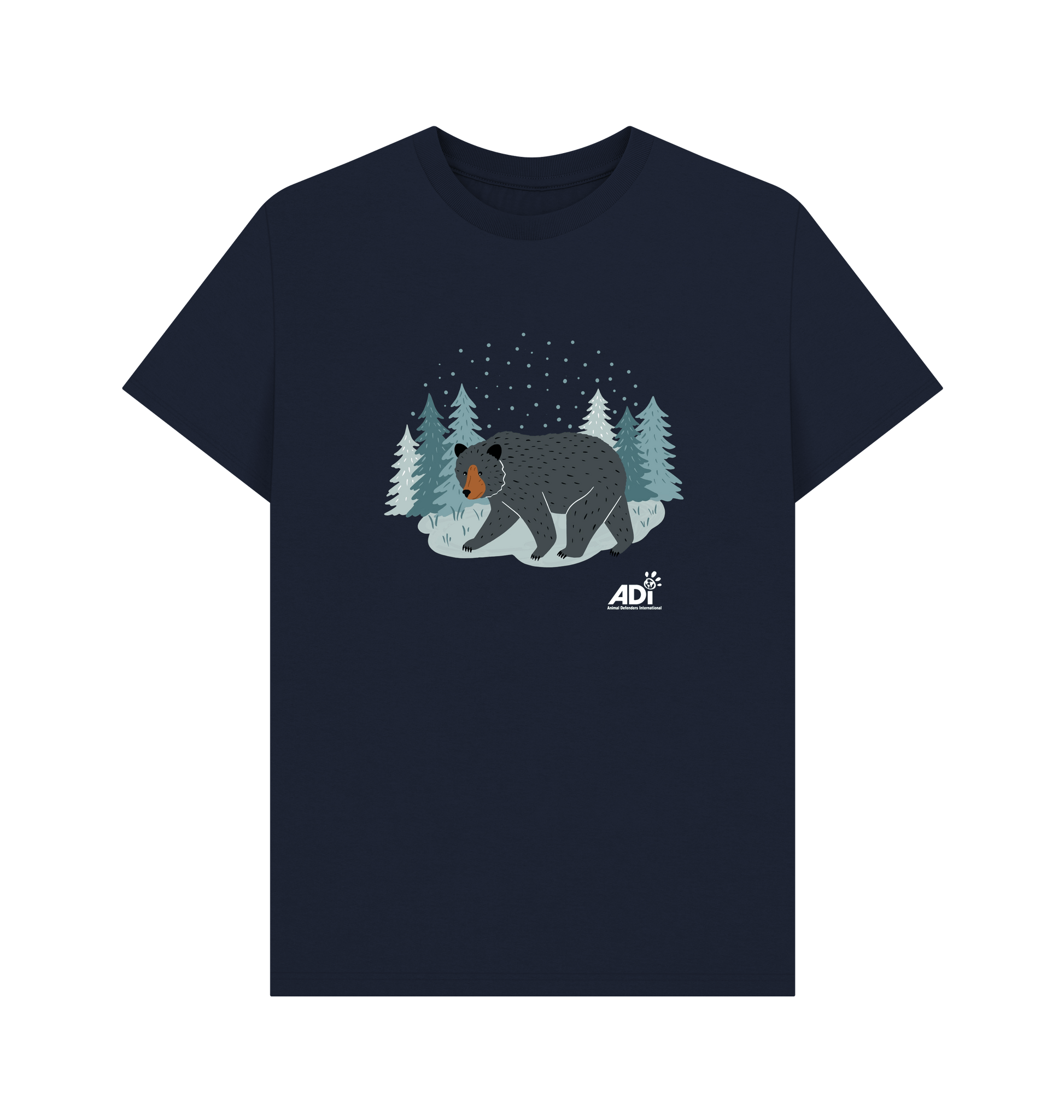 Navy Blue Printed T-shirt Front