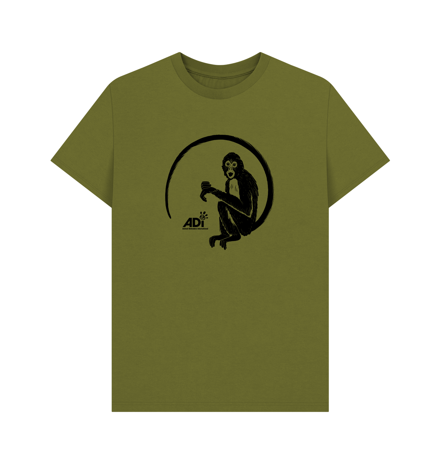Moss Green Printed T-shirt Front