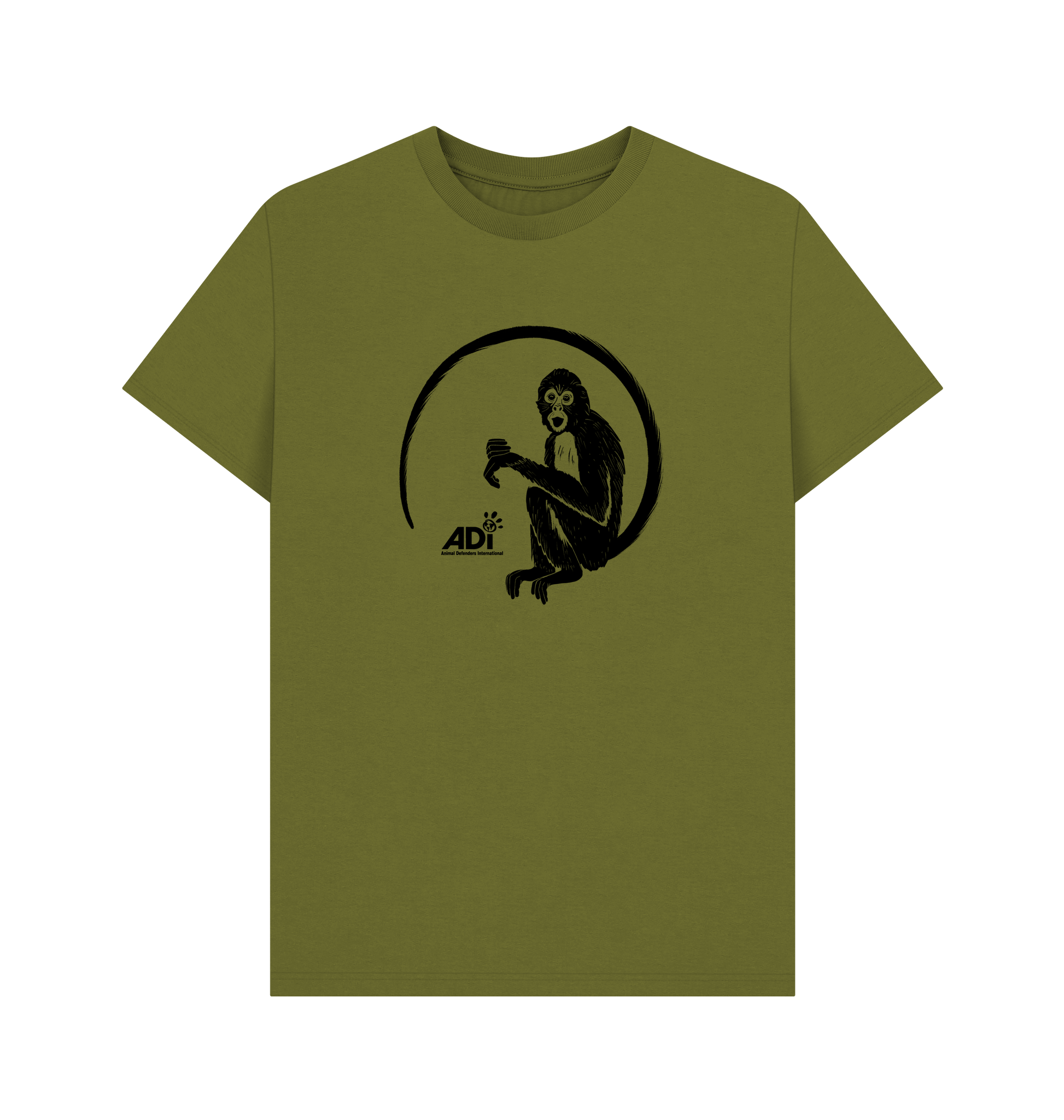 Moss Green Printed T-shirt Front