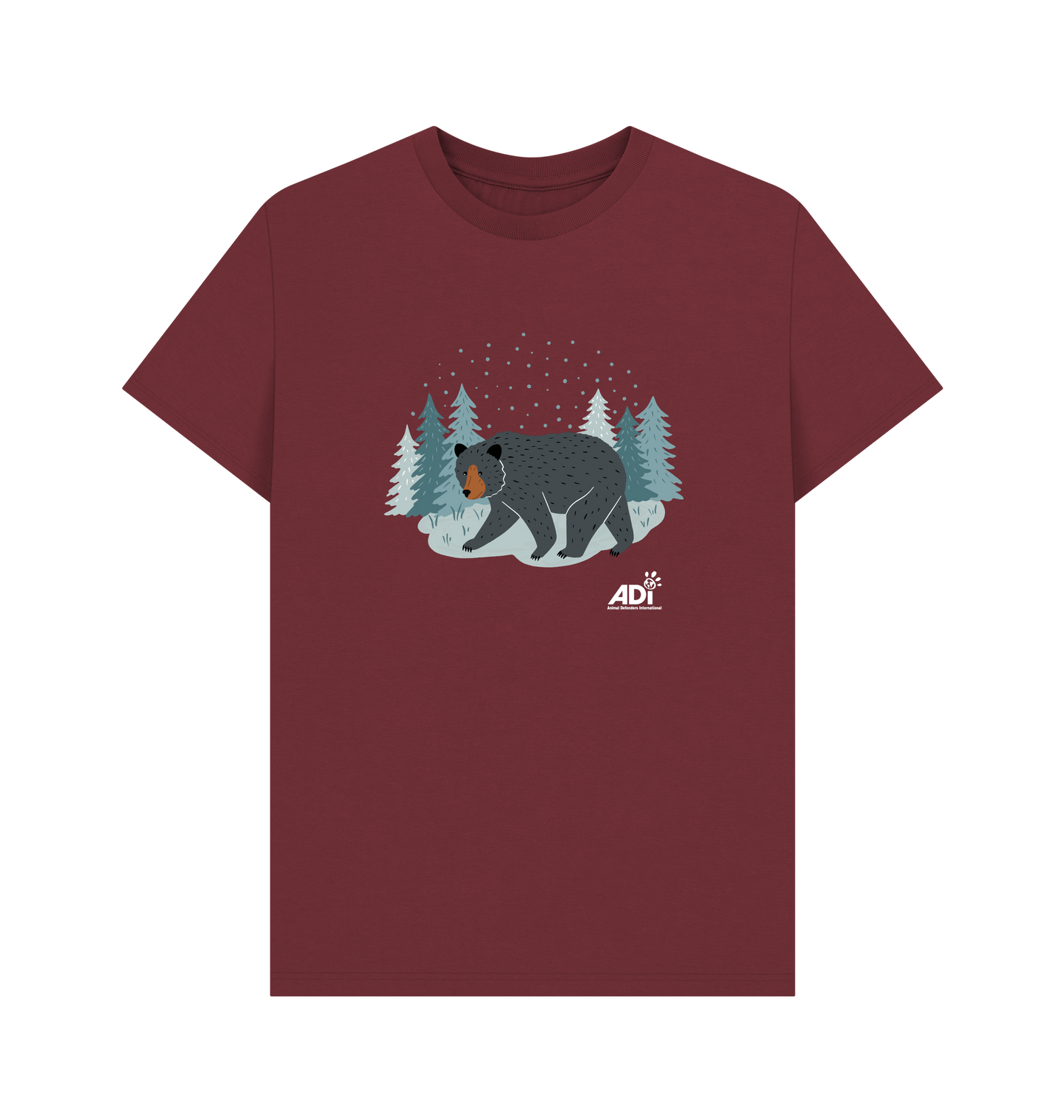 Red Wine Printed T-shirt Front