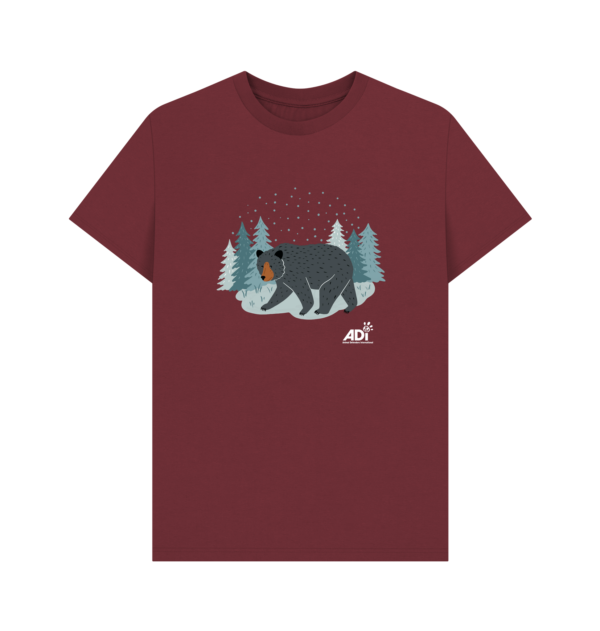 Red Wine Printed T-shirt Front
