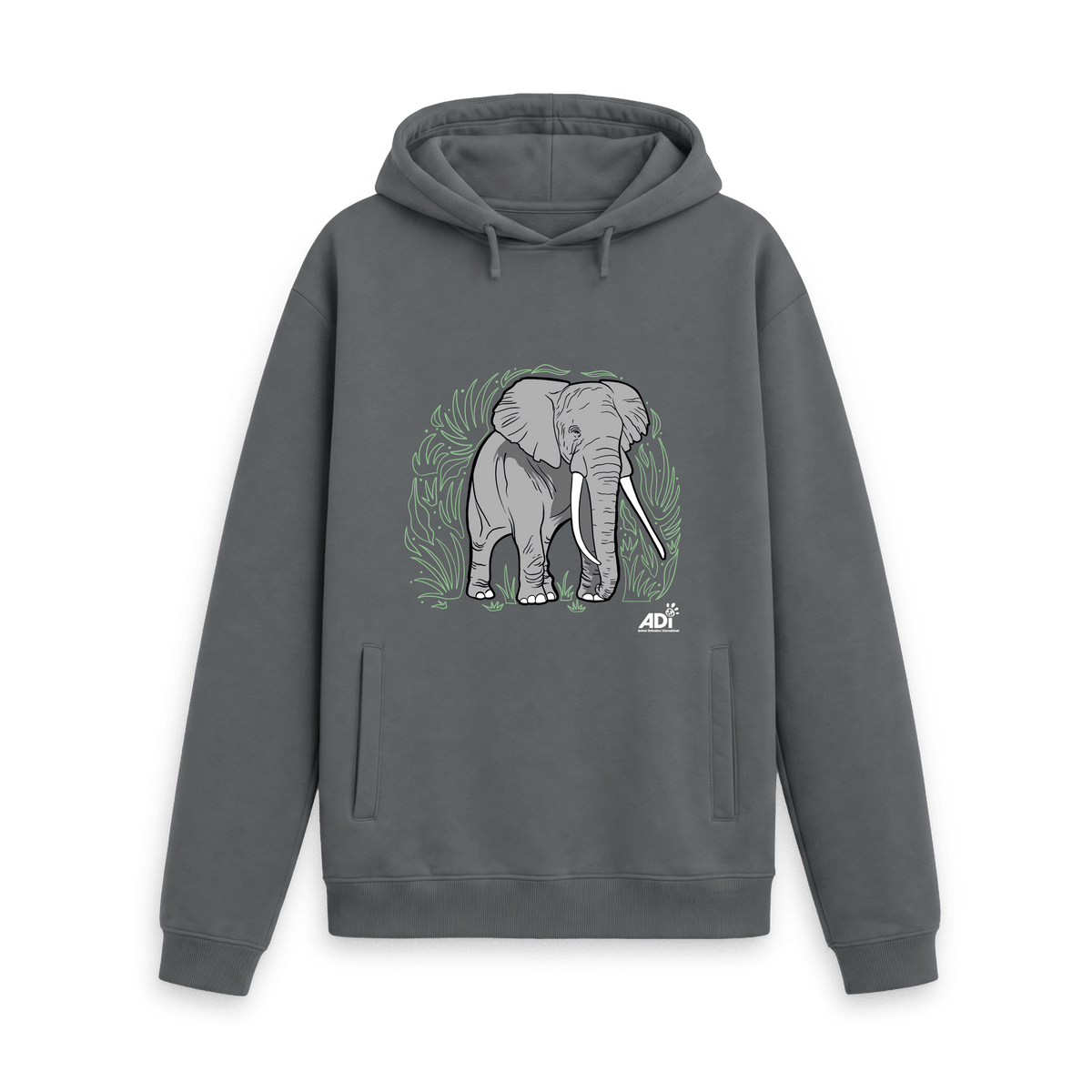 Slate Grey Printed Hoody Front