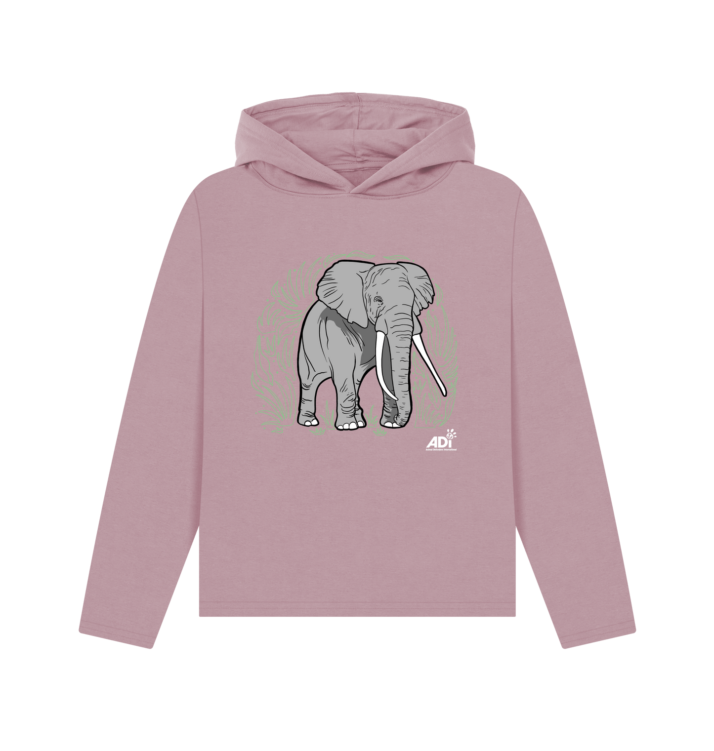Mauve Printed Hoody Front
