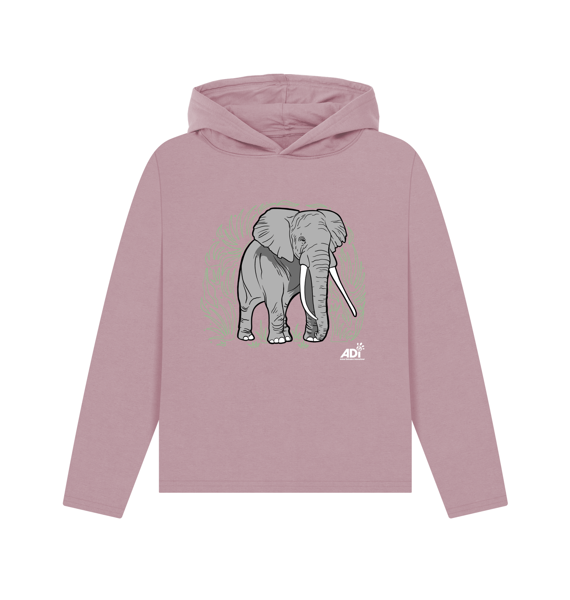 Mauve Printed Hoody Front