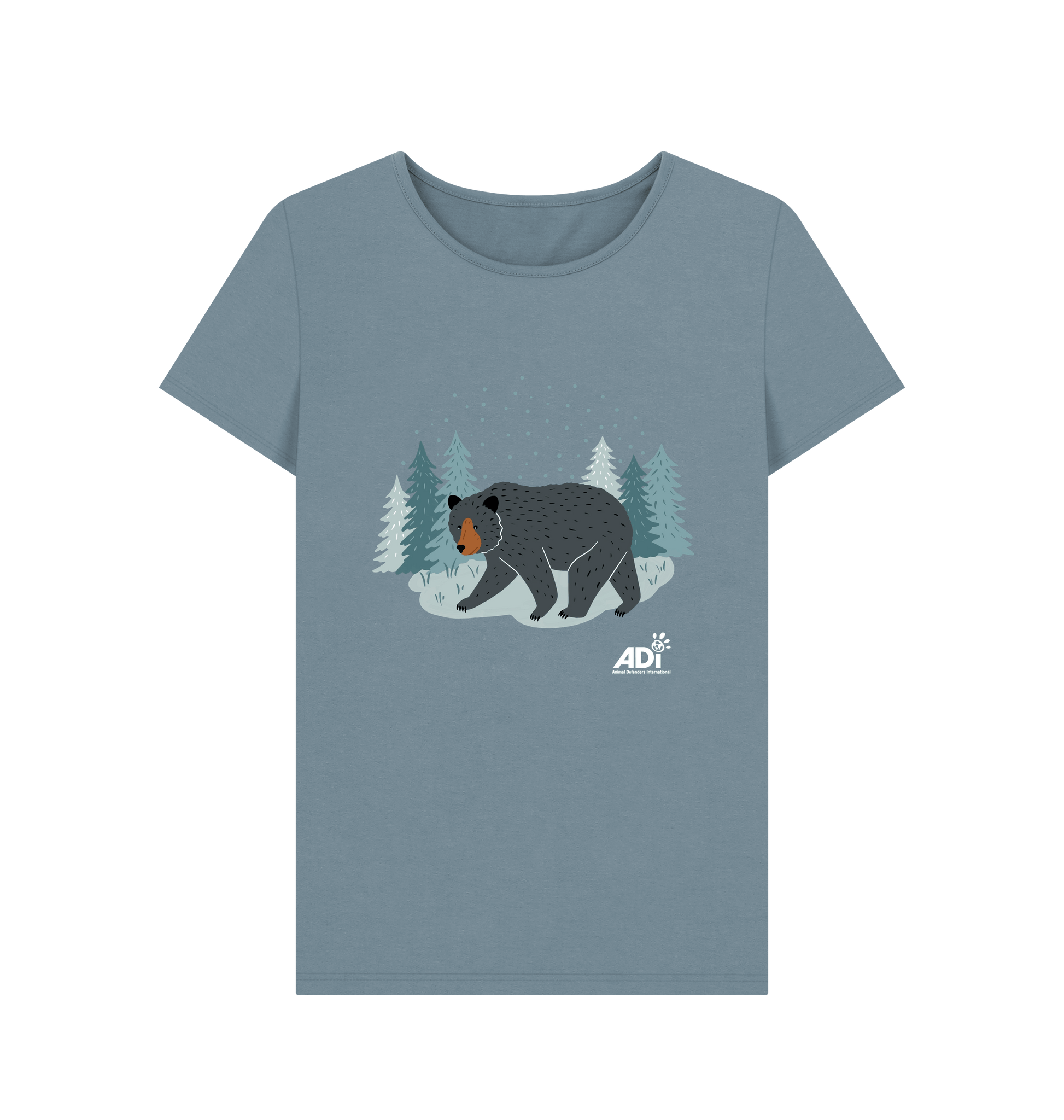 Stone Blue Printed T-shirt Front