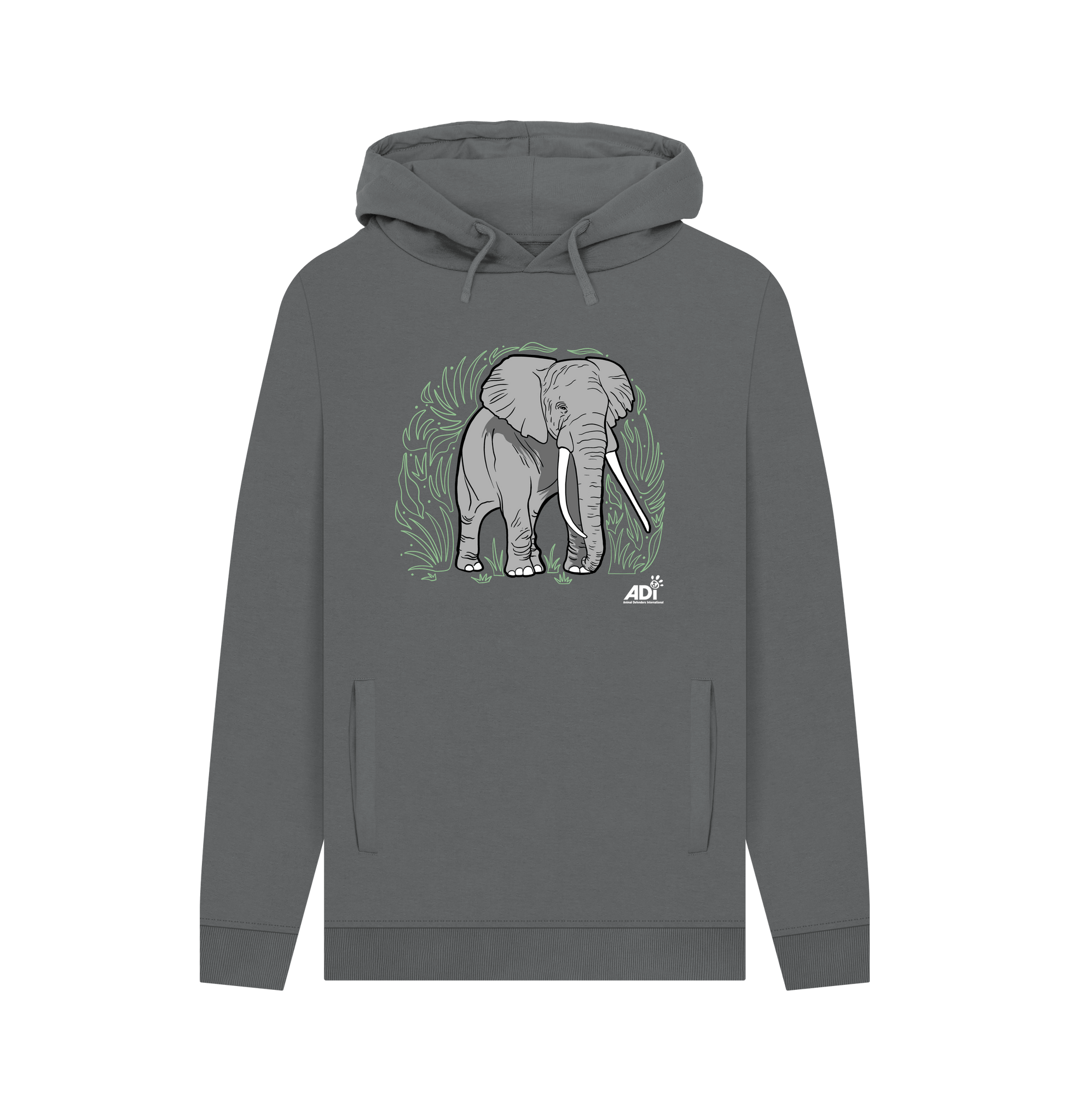 Slate Grey Printed Hoody Front