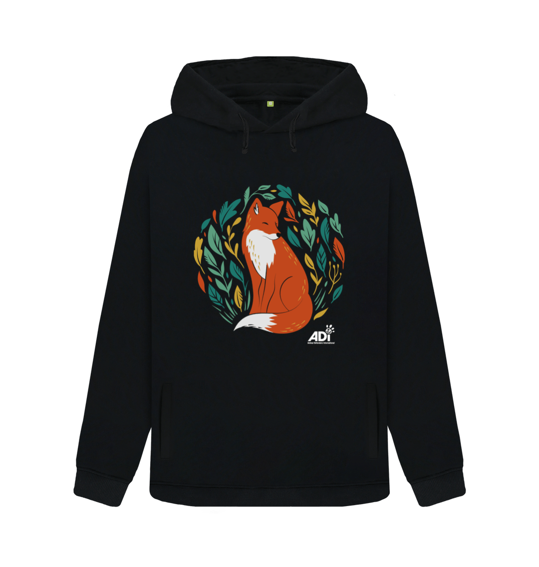 Black Autumn Fox Women's Hoodie