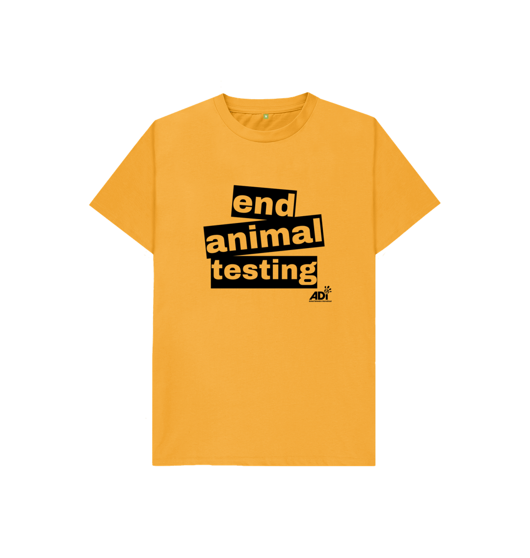 Mustard End Animal Testing Kids T-shirt