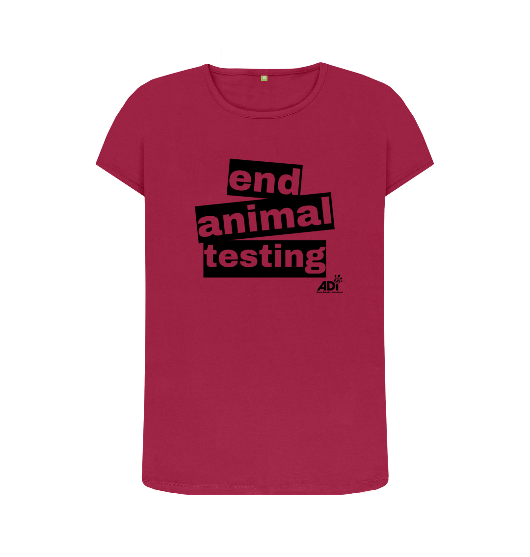Cherry end animal testing women's crewneck t-shirt