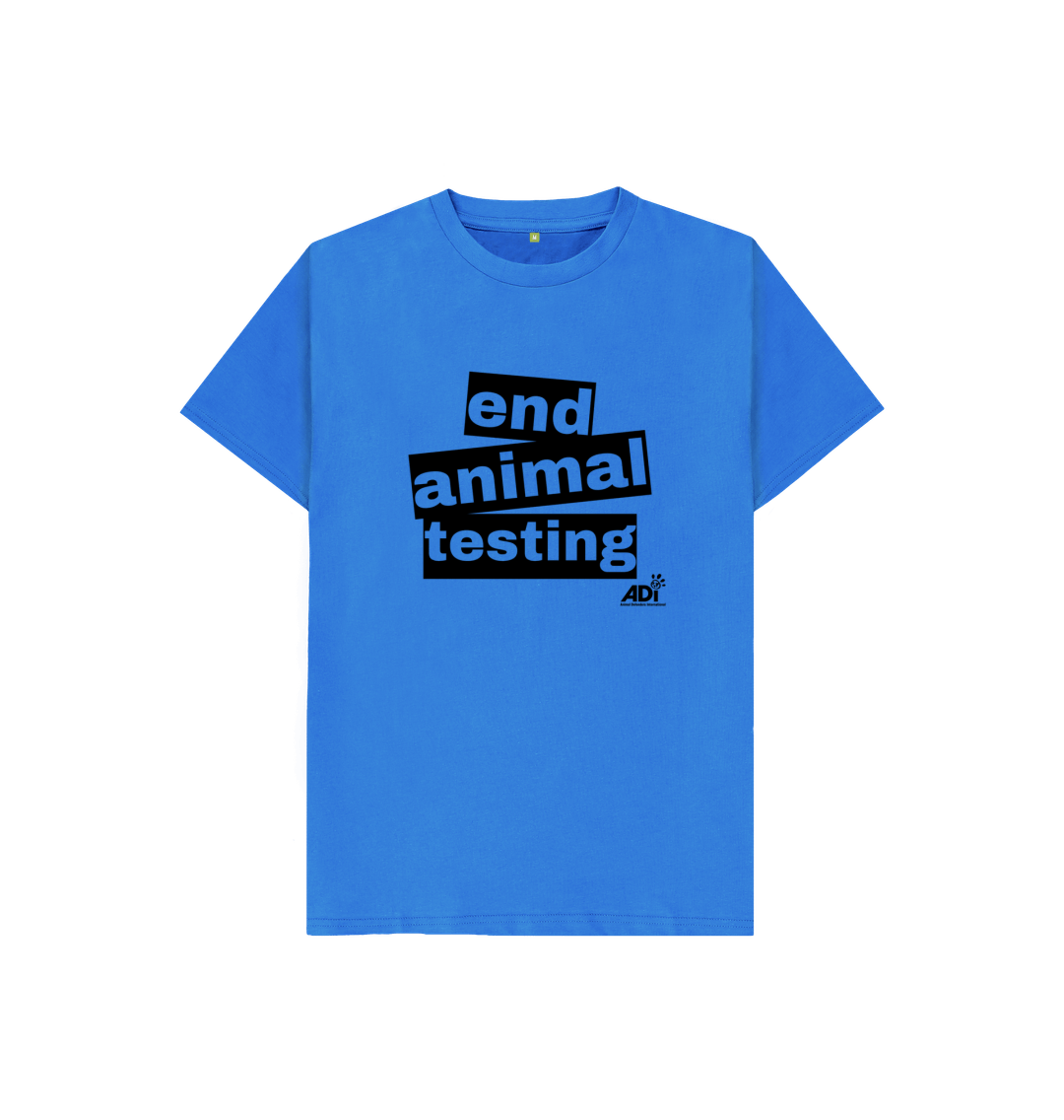 Bright Blue End Animal Testing Kids T-shirt