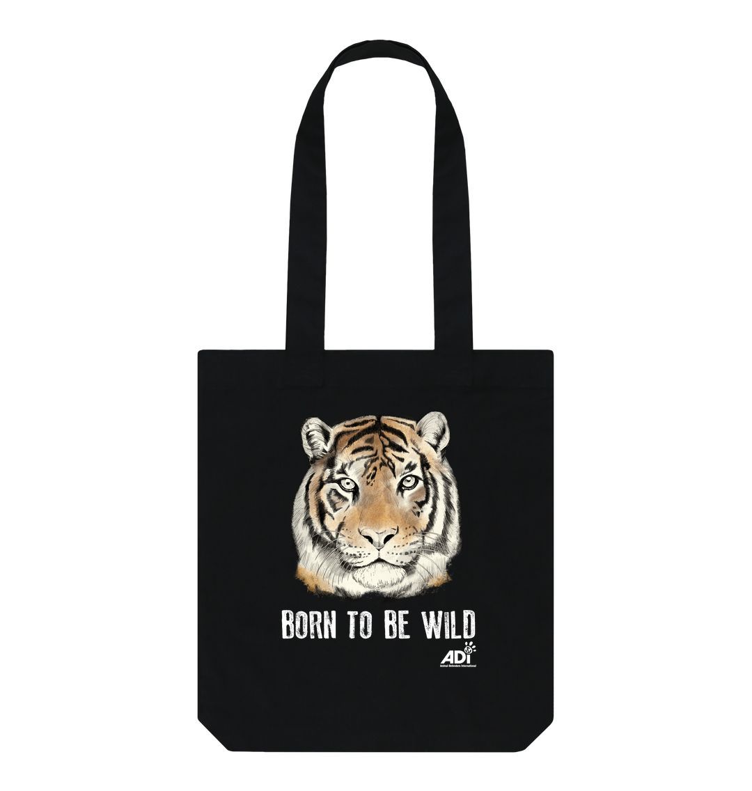 Black Born To Be Wild Dark Tote Bag