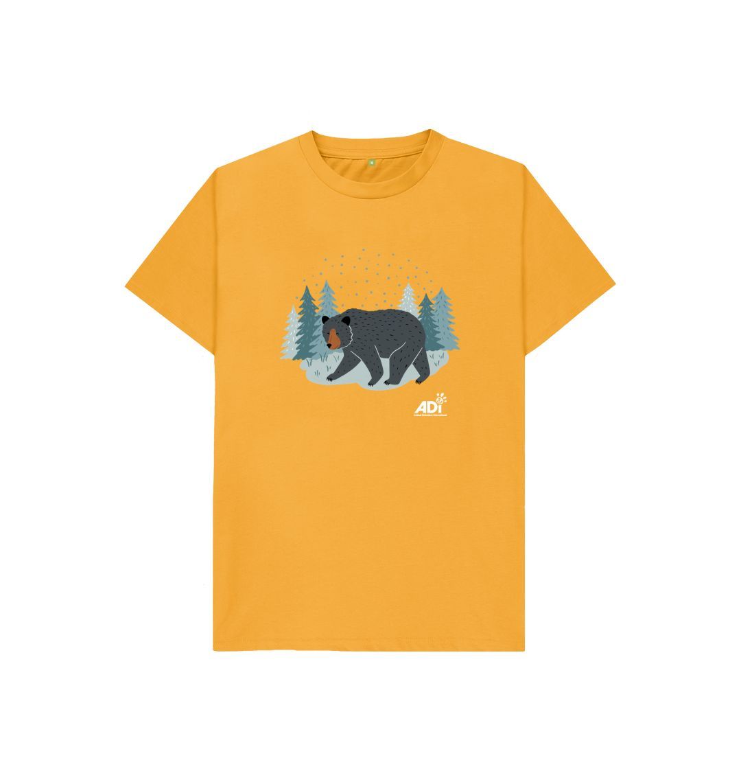Mustard Winter Bear Kids T-shirt