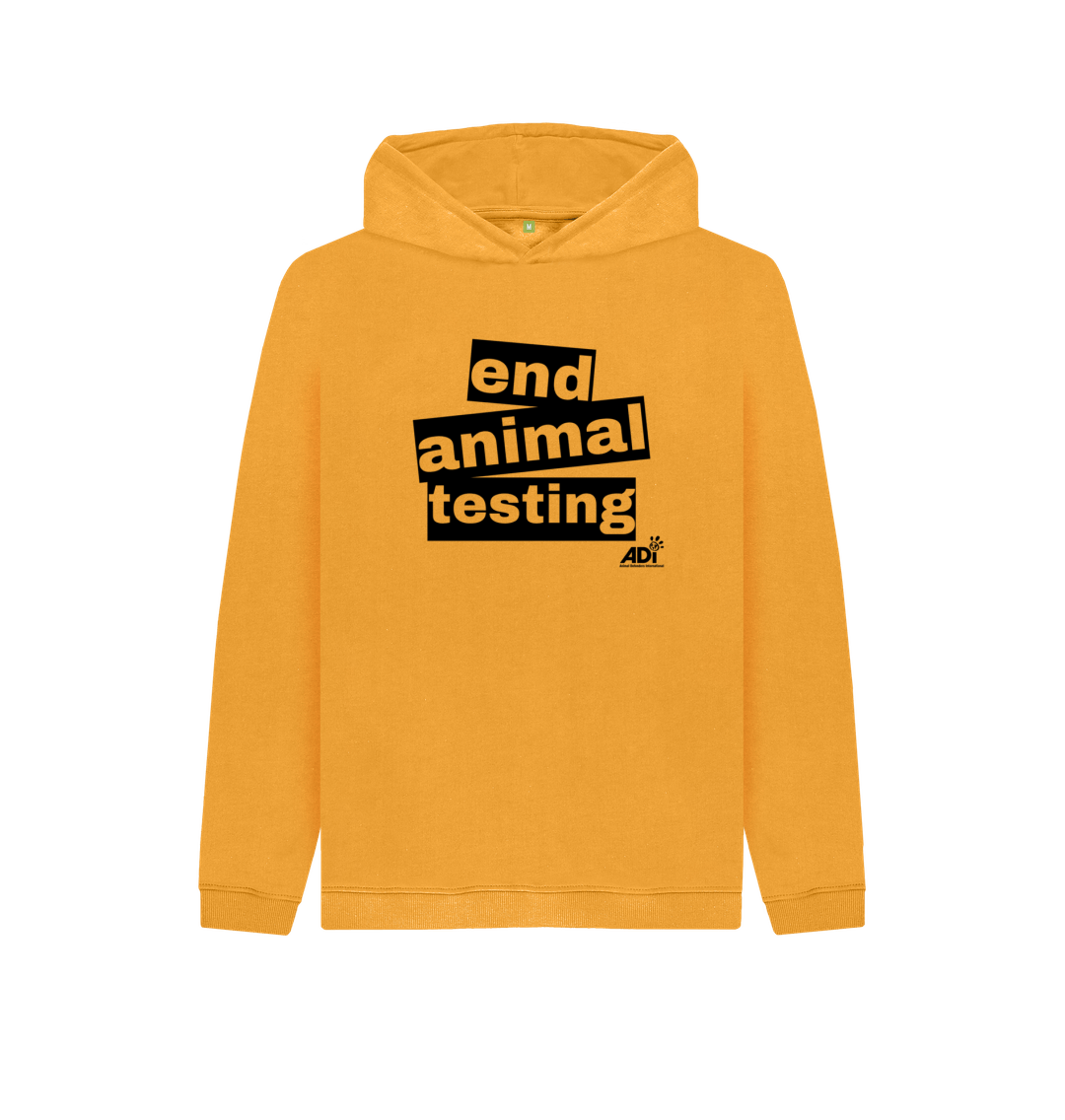 Mustard End Animal Testing Kids Hoody