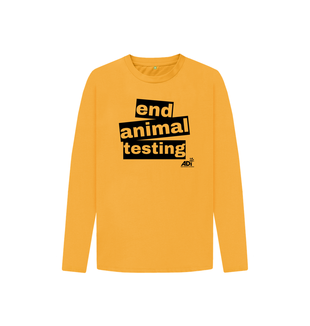 Mustard End Animal Testing Kids Long-Sleeved T-Shirt