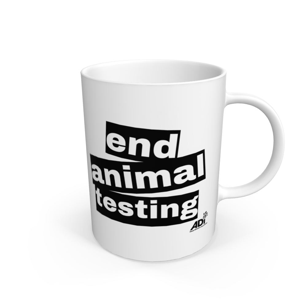 White End Animal Testing Mug