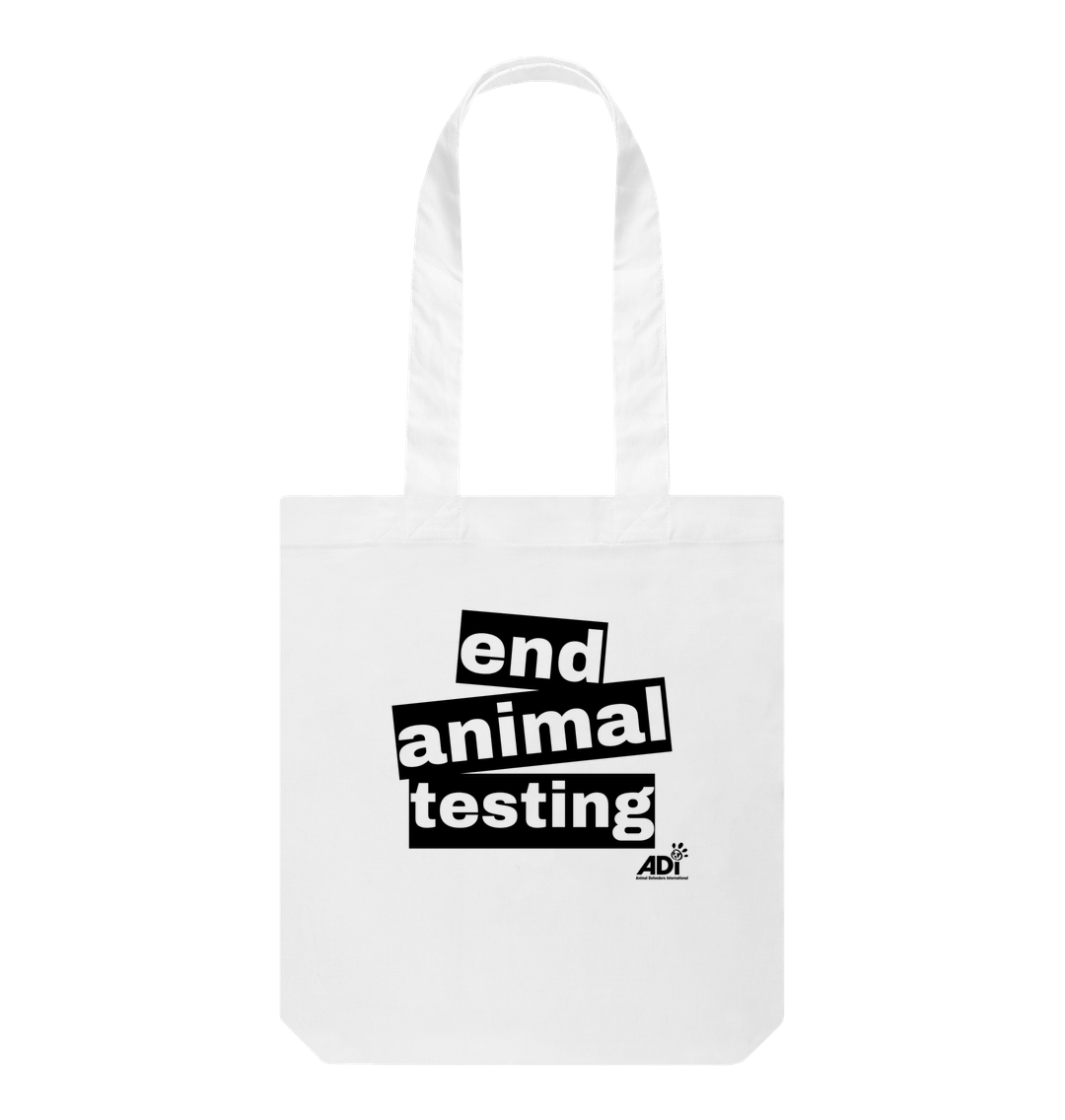 White End Animal Testing Tote Bag